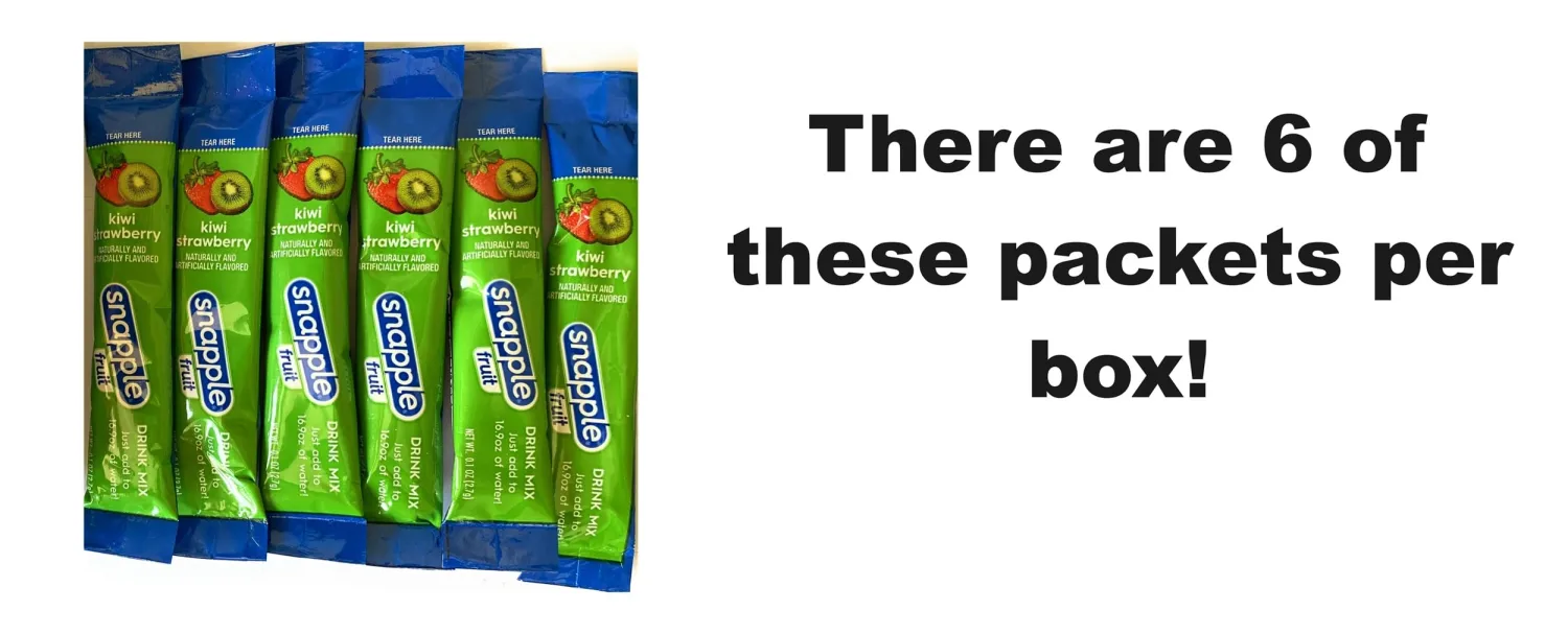 Snapple Fruit Kiwi Strawberry Drink Mix - Two Boxes of Six On The Go Flavored Drink Mix Packets - Zero Sugar Flavored Mix For Water (2)