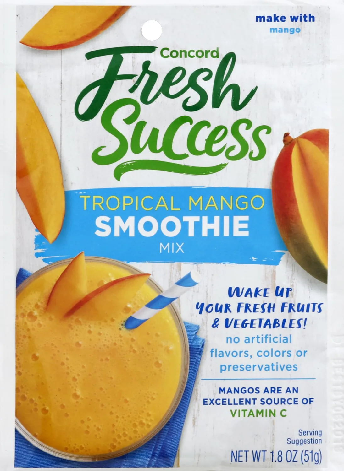 Concord Tropical Mango Smoothie Mix, 1.8-Ounce Package