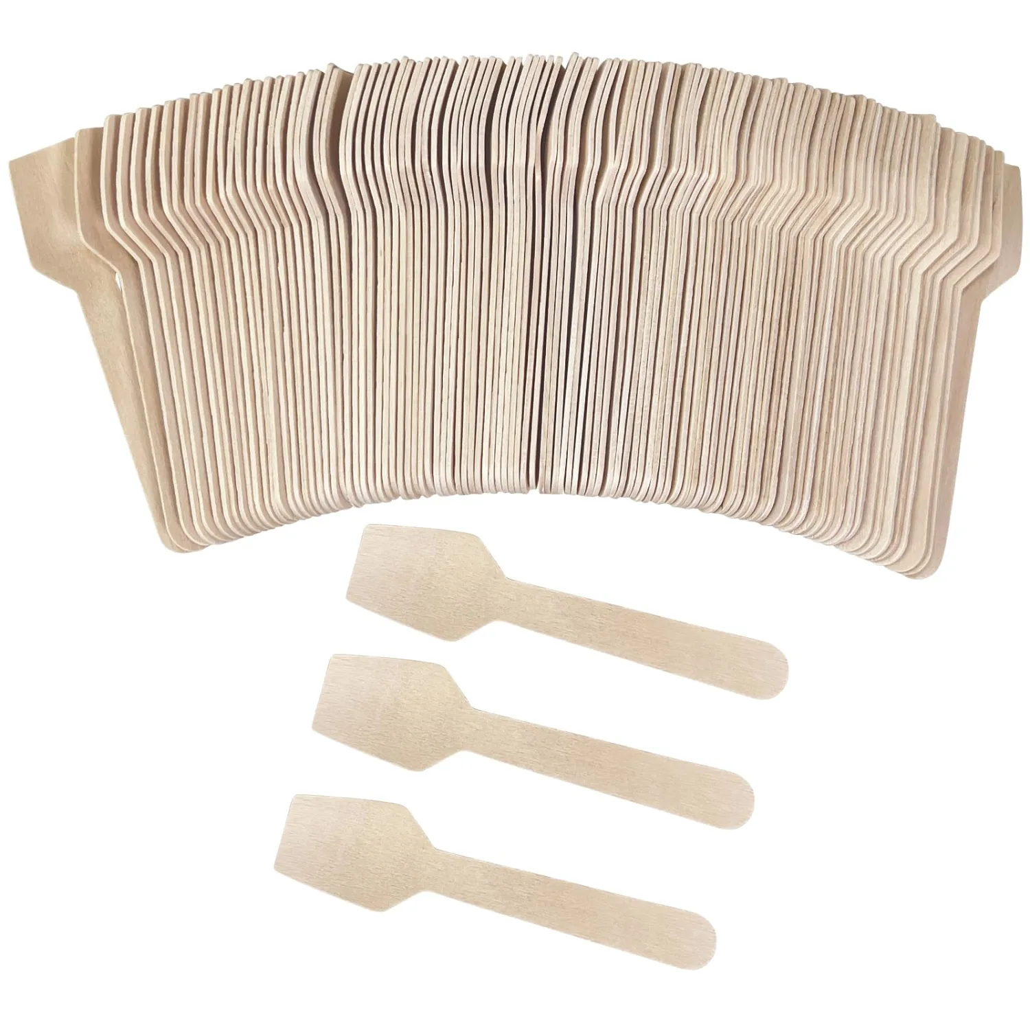 EZYoutdoor Mini Wooden Spoons for Ice Cream Tasting 3.8“– 200 Pack | Disposable Bamboo Sample Spoons for Desserts, Tastings, Crafts and Parties