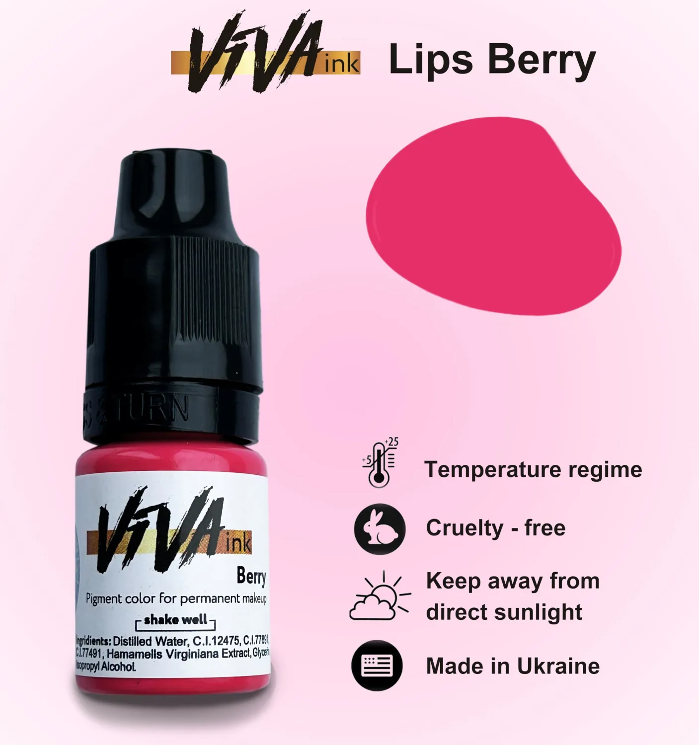 Lip Pigment – Berry – Permanent Lip Makeup – Microblading Ink for Durable and Colorful Lips – Long Lasting Color Lip Cosmetics (0.2 oz)