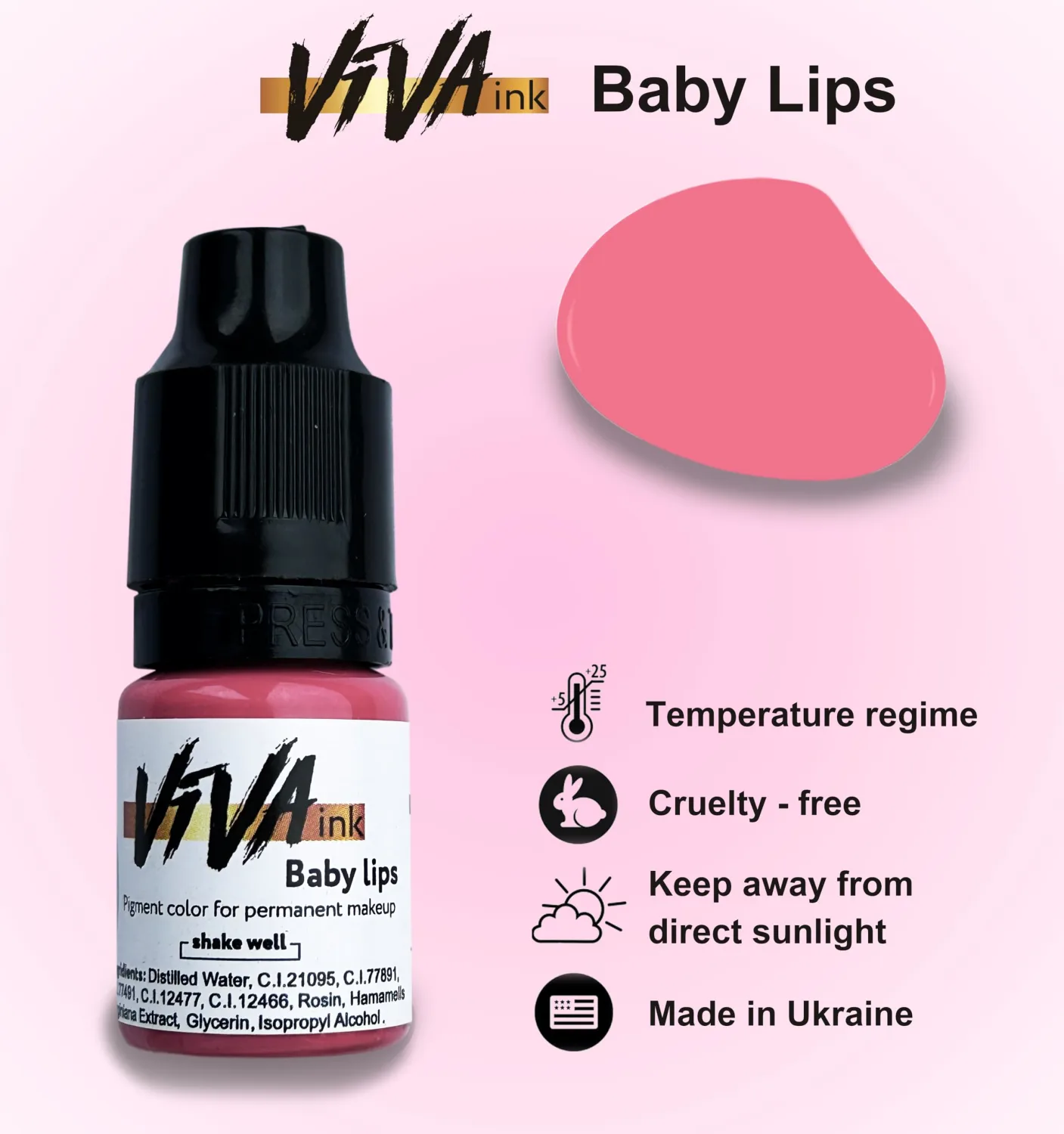 Lip Pigment – Baby Lips – Permanent Lip Makeup – Microblading Ink for Durable and Colorful Lips – Long Lasting Color Lip Cosmetics (0.2 oz)
