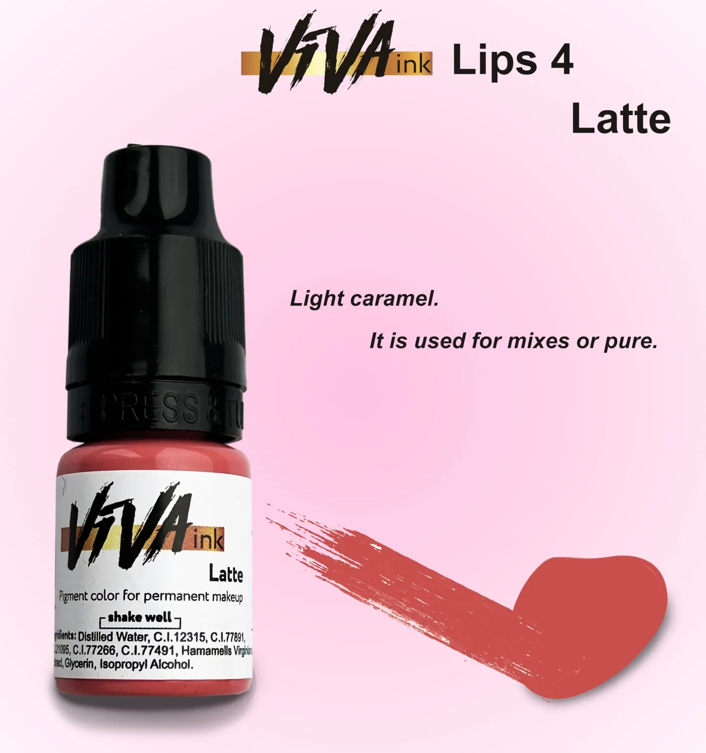 Lip Pigment – Latte – Permanent Lip Makeup – Microblading Ink for Durable and Colorful Lips – Long Lasting Color Lip Cosmetics (0.2 oz)