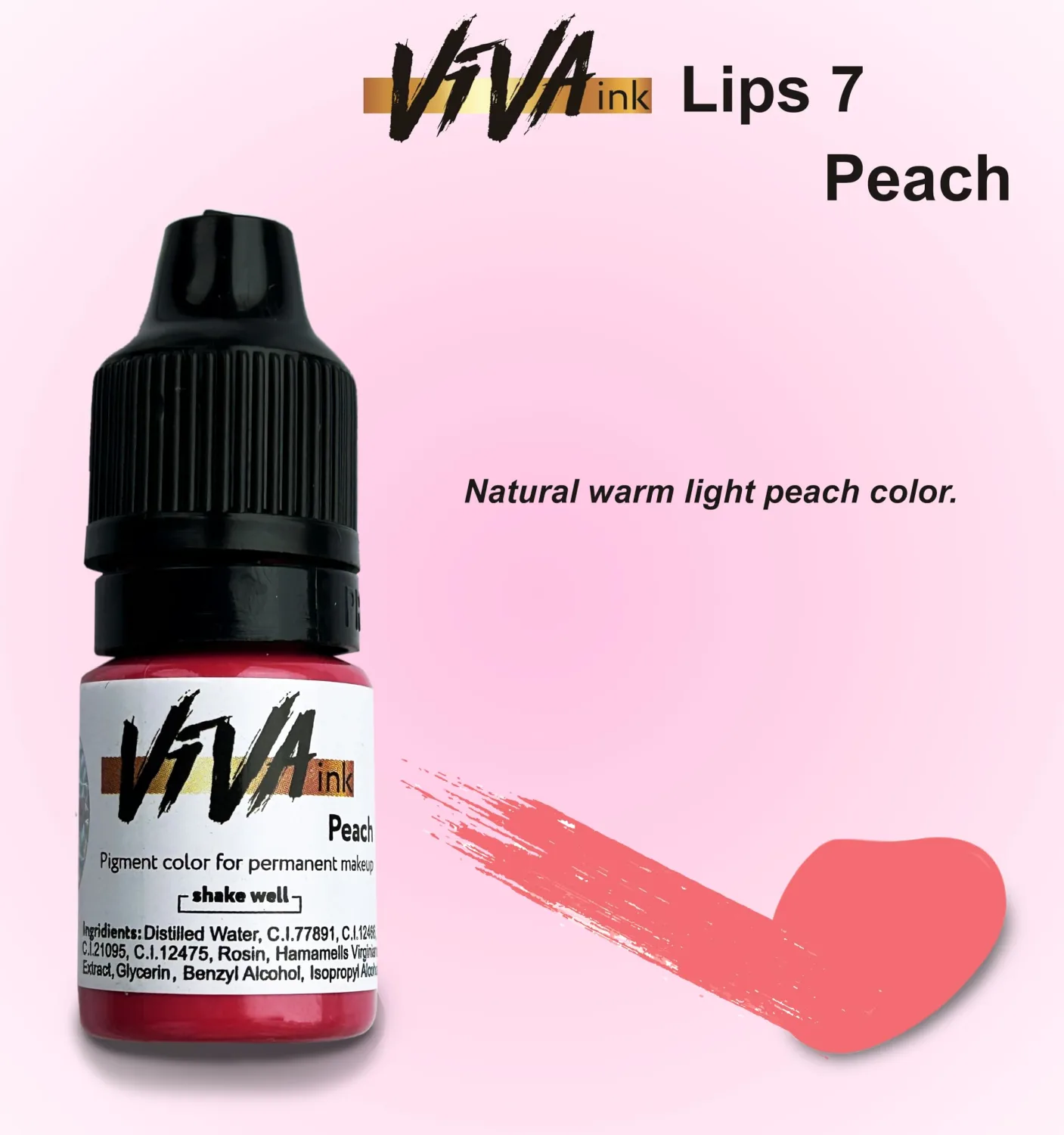 Lip Pigment – Peach – Permanent Lip Makeup – Microblading Ink for Durable and Colorful Lips – Long Lasting Color Lip Cosmetics (0.2 oz)