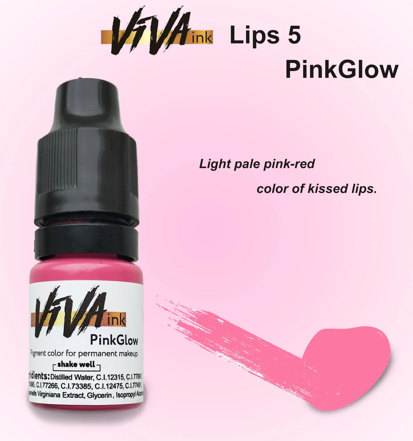 Lip Pigment – Permanent Lip Makeup – Microblading Ink for Durable and Colorful Lips – Long Lasting Color Lip Cosmetics (0.2 oz) (PinkGlow)