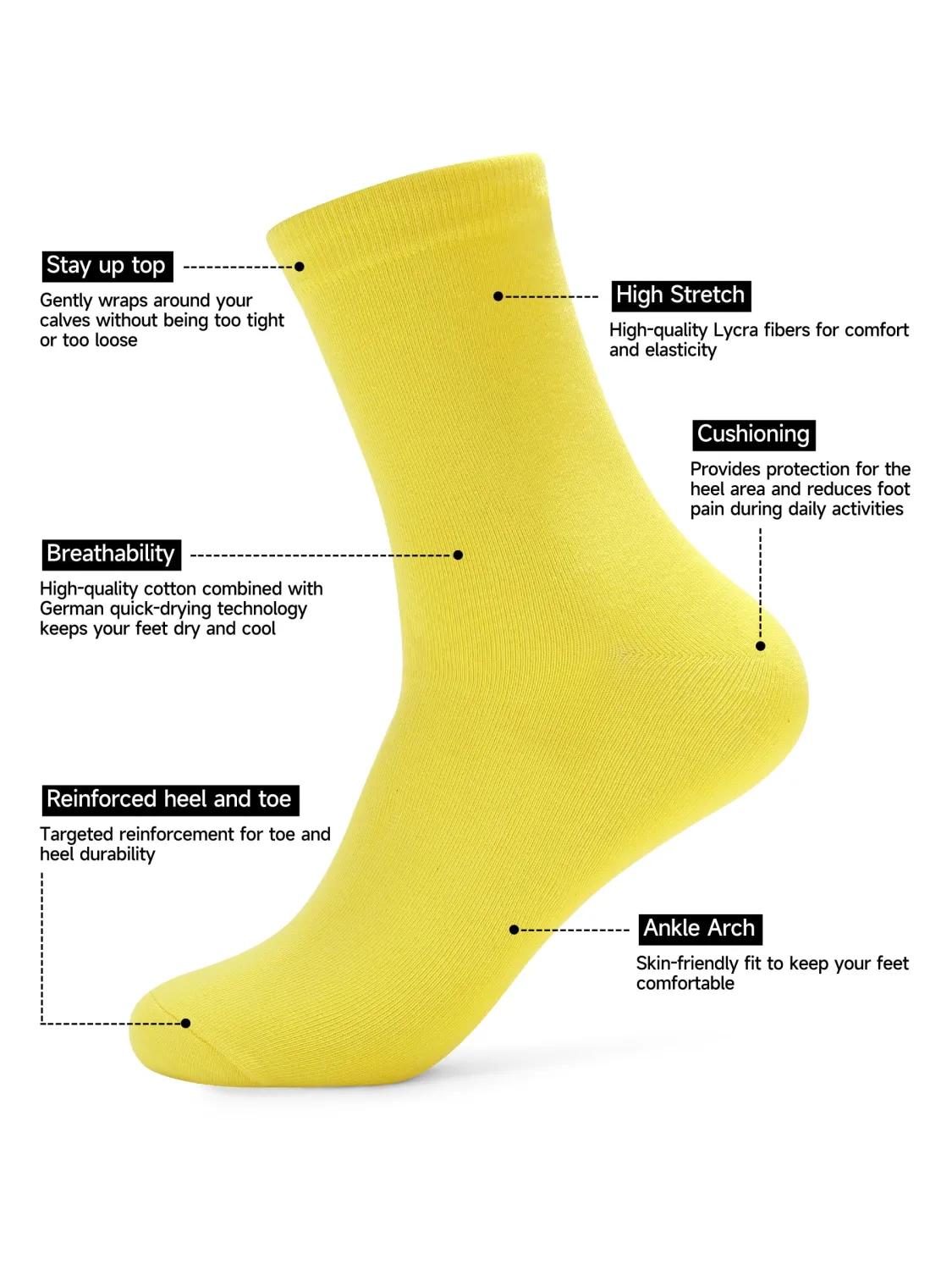 Forony Mens Dress Socks Size 8-13 Anti Odor Combed Cotton Moisture Wicking | Comfy,Breathable,Quick Dry,Formal,Business,Tuxedo,Prom,Casual,Everyday,Best Man,Wedding,Suit Outfits,1 Pack