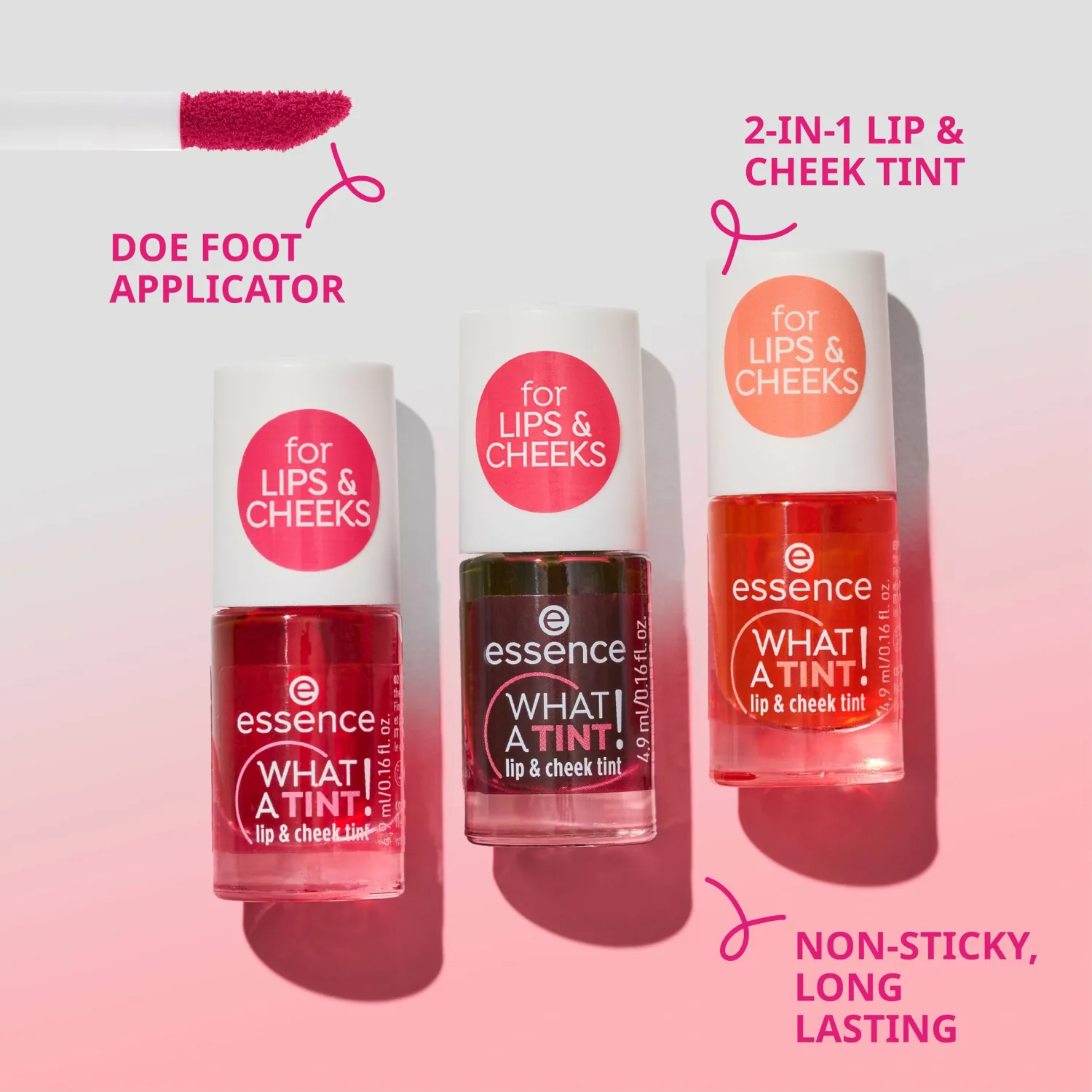 essence What a Tint! Long-Lasting Blush & Lip Stain (02 | Coral Sunset) | 2-in-1 Long-Lasting, Buildable, Non-Sticky, Transfer-Proof, Liquid Blush; Vegan & Cruelty Free, Paraben Free, 0.16 fl oz