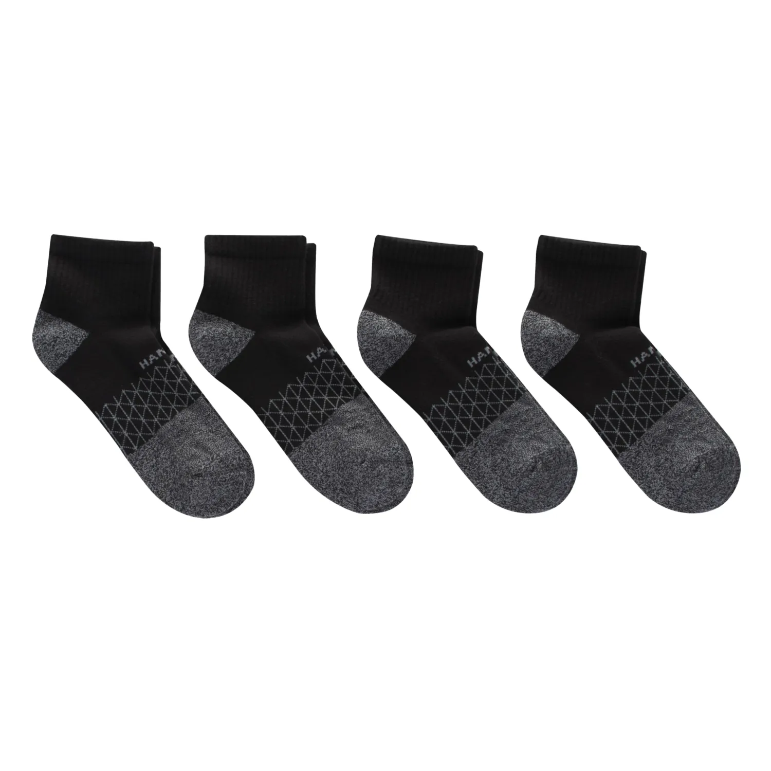 Hanes Men's Socks, Absolute Comfort Cushioned Moisture-wicking Seamless Toe, 4 Pack, Ankle, Crew and Heel Shield Socks