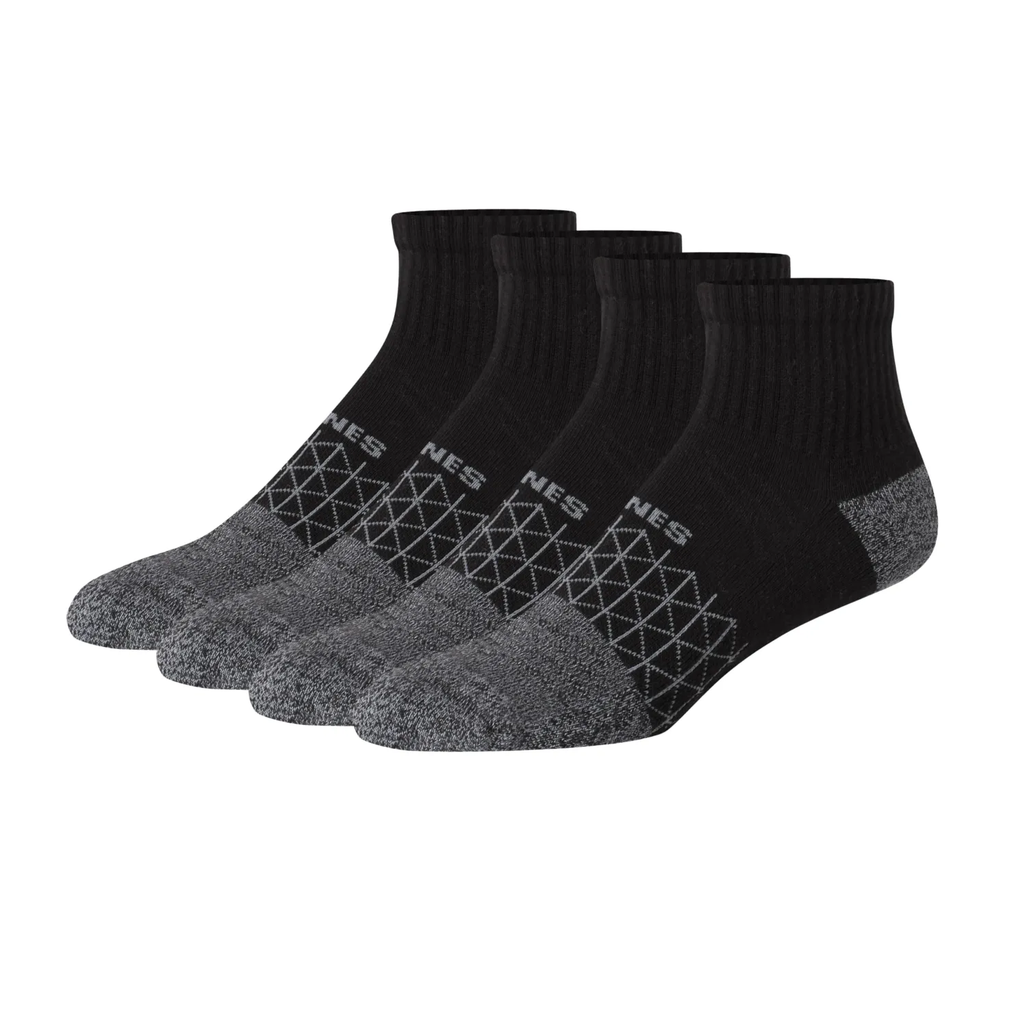 Hanes Men's Socks, Absolute Comfort Cushioned Moisture-wicking Seamless Toe, 4 Pack, Ankle, Crew and Heel Shield Socks