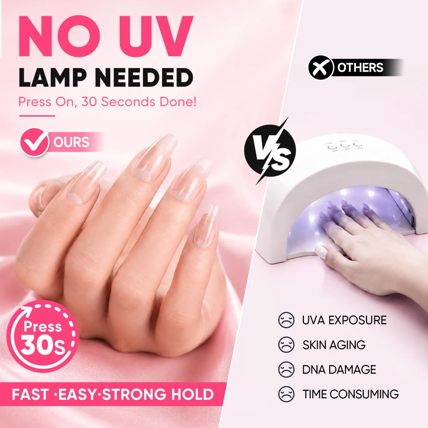Nail Glue for Press On Nails- Semi Solid, No UV Lamp 5gx5pack