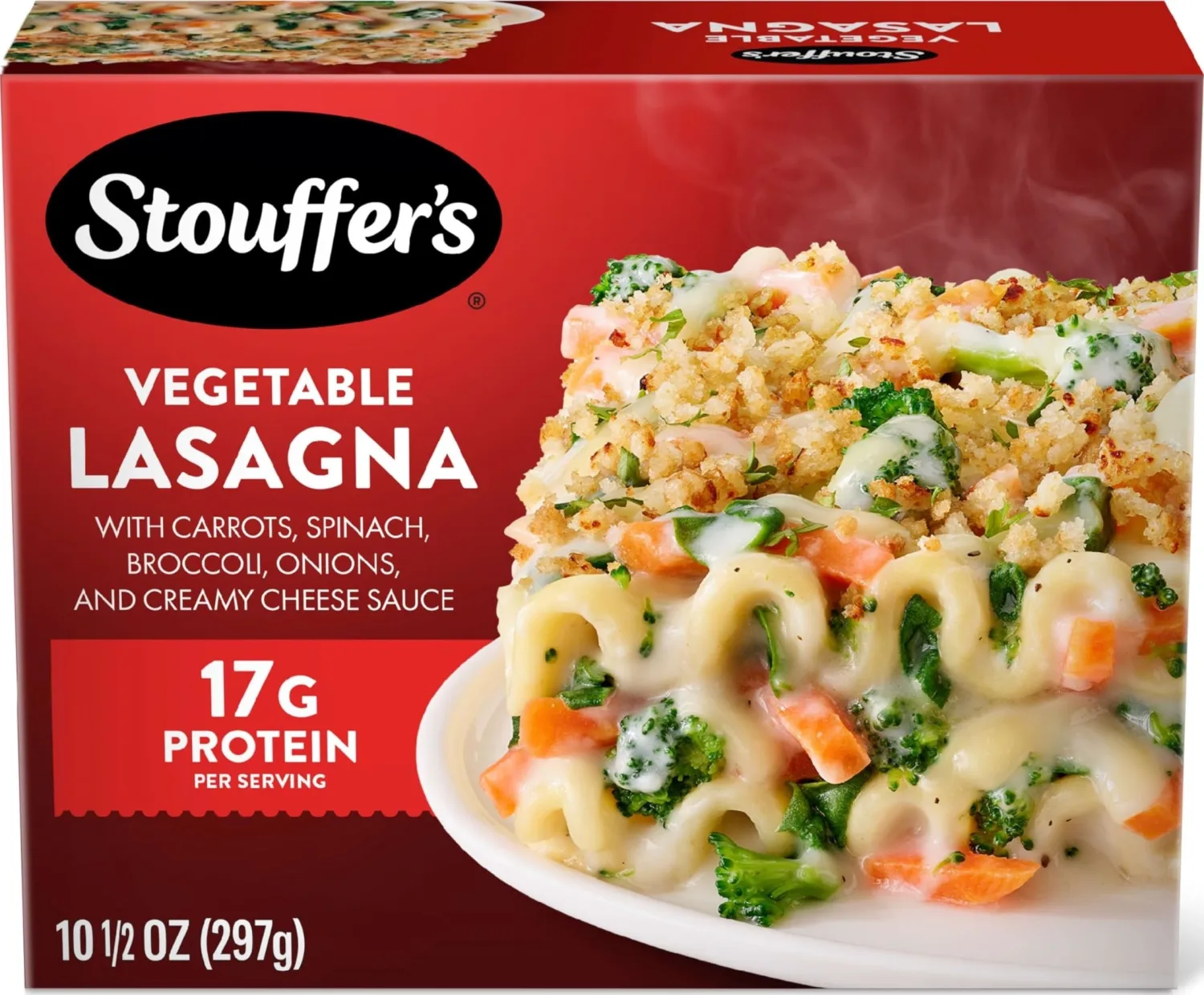 Stouffer's Vegetable Lasagna, Single Serve Frozen Meal, 10.5 Oz