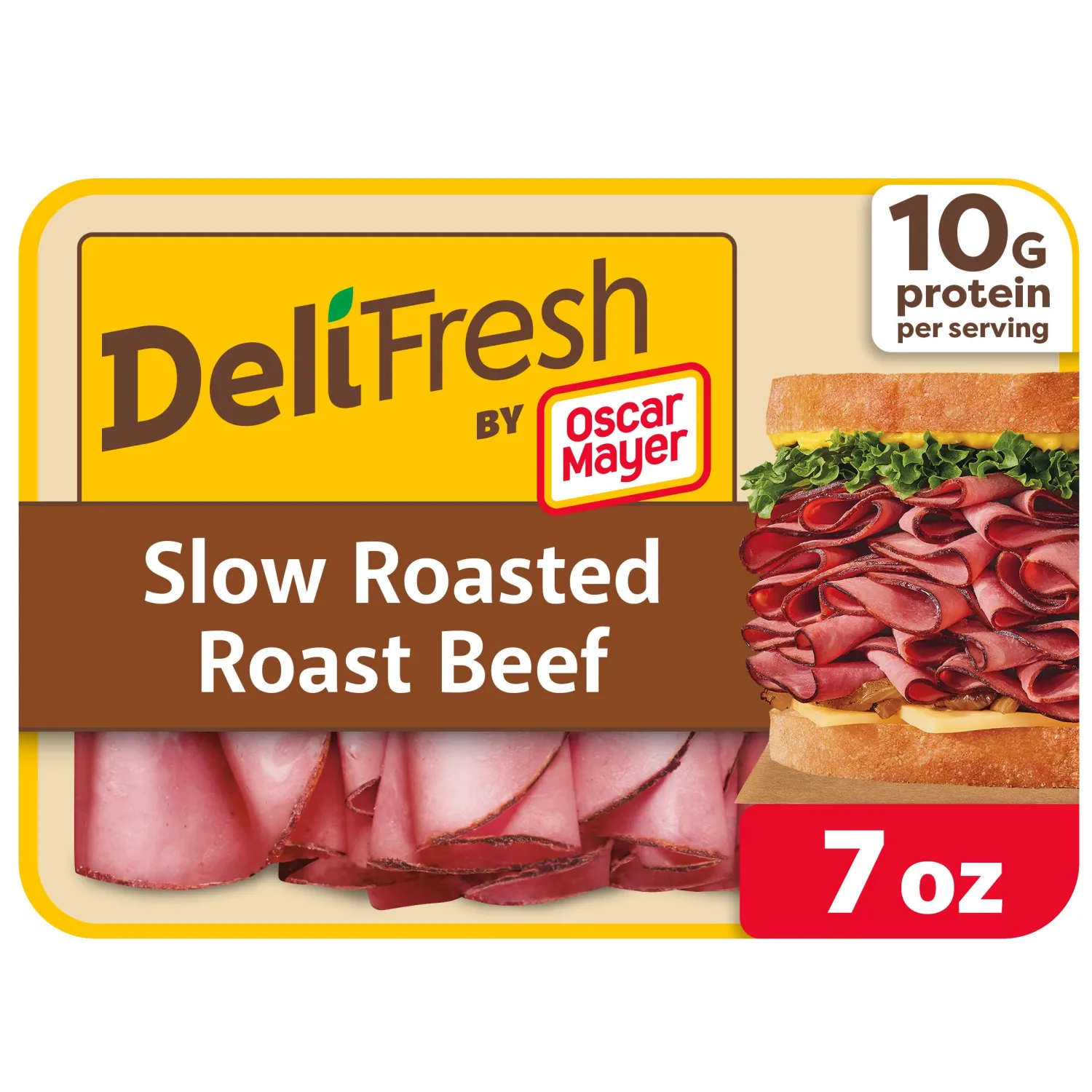 Oscar Mayer Deli Fresh Lunch Meat, Slow Roasted Roast Beef, 7 oz Pkg