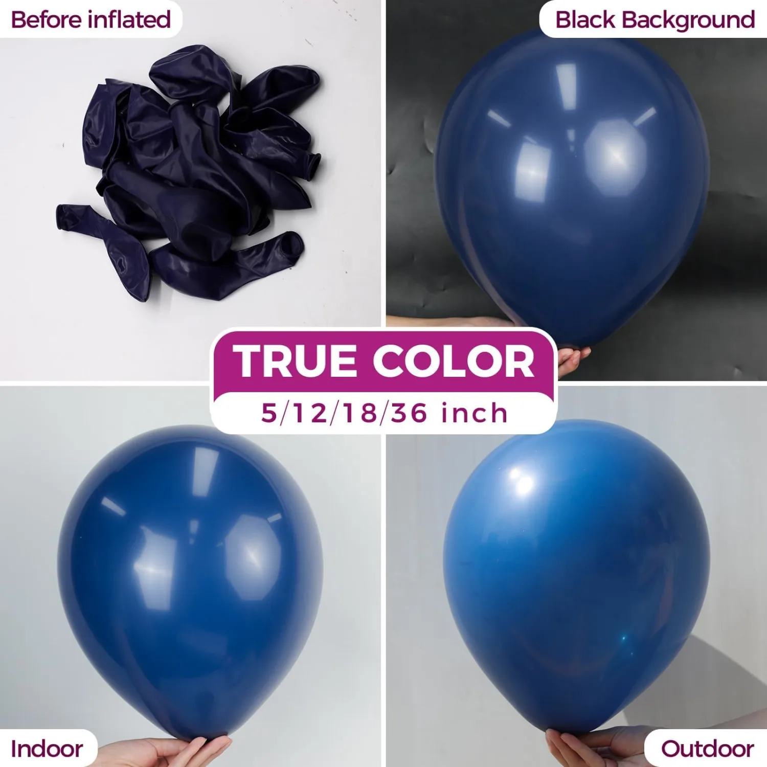 Navy Blue Latex Party Balloons 100 Pack 12 inch | Navy Balloons for Graduation Retirement Birthday Sports Bachelorette Party Backdrop Decorations