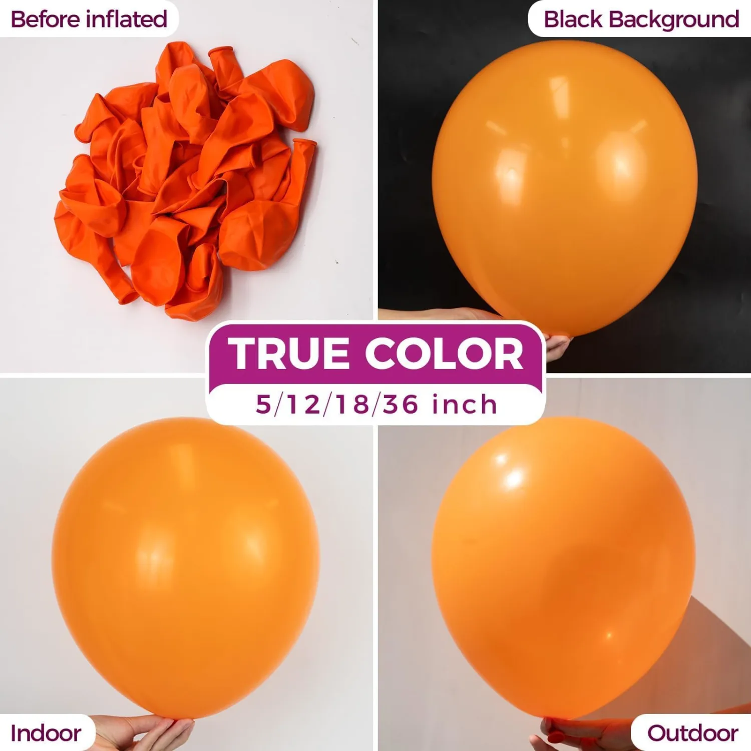 Orange Giant Latex Round Balloons 36 Inch 8 Pack | Large Light Orange Balloon for Photo Shoot Birthday Graduation Halloween Party Decorations