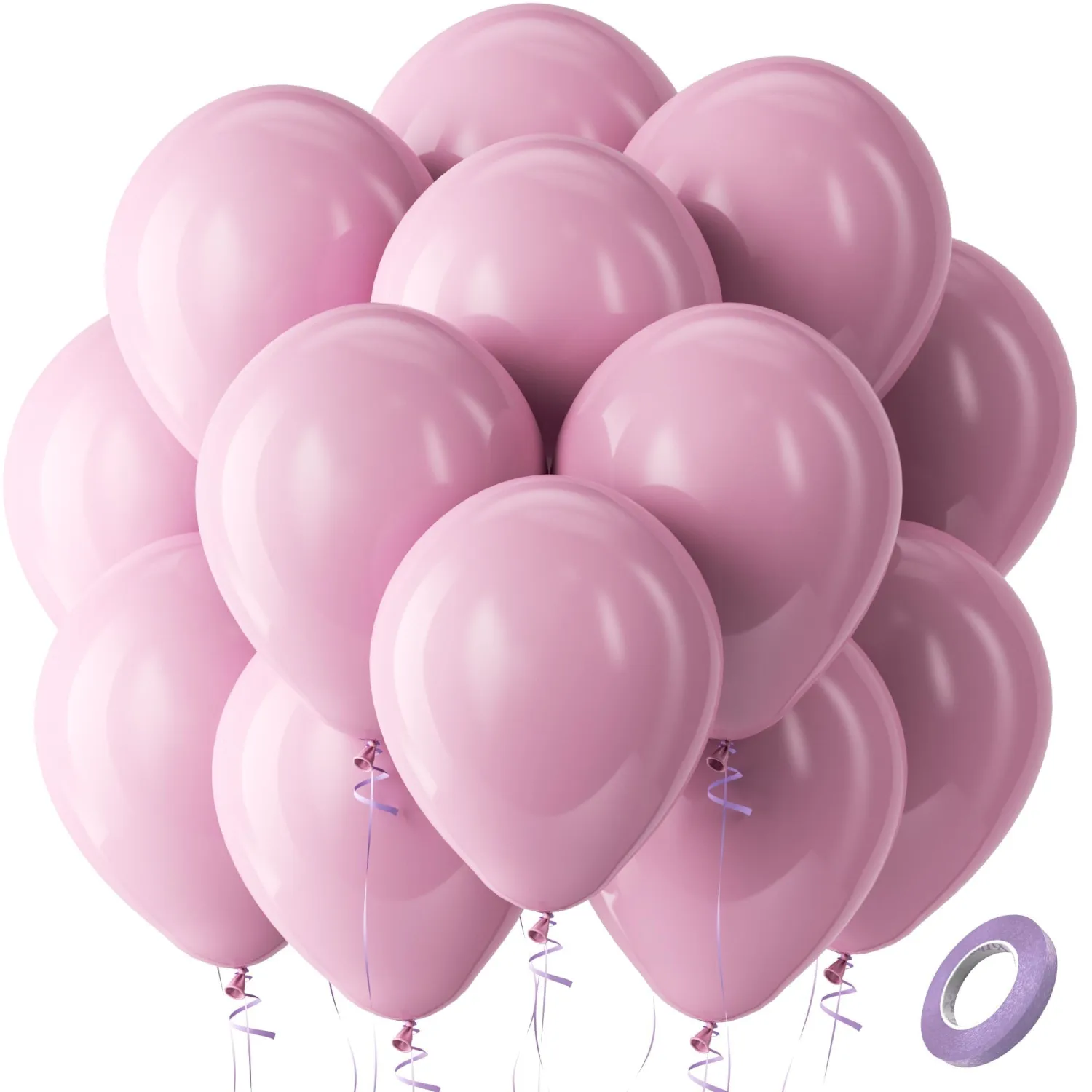 Mauve Balloons Latex Boho Netural Party Balloons 100 Pack 12 inch | Dusty Pink Dark Rose Blush Balloons for Wedding Birthday Anniversary Graduation Party Decorations