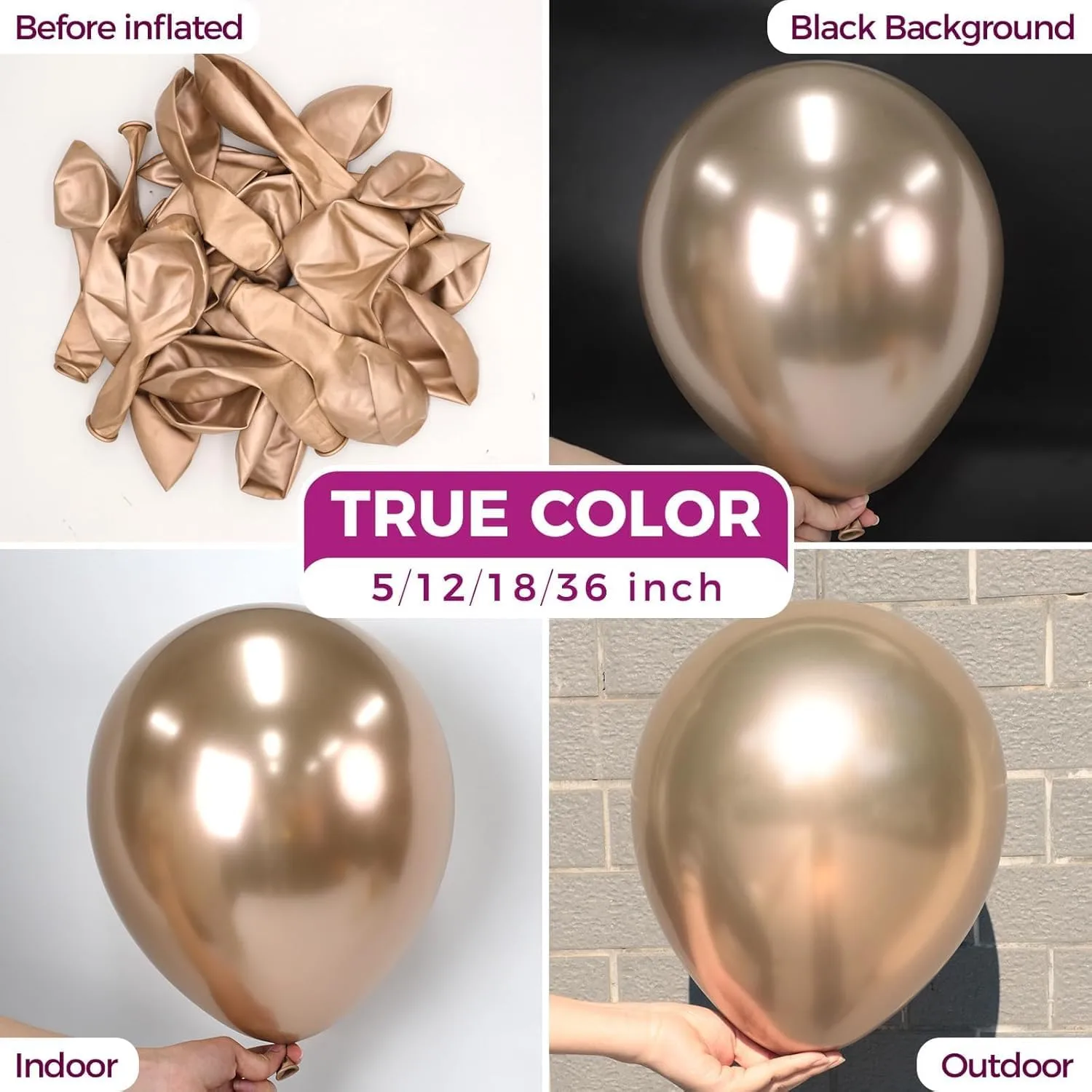Metallic Champagne Gold Latex Party Balloons 150 Pack 5 inch | Chrome Champagne Gold Balloons Large Balloons for Wedding Birthday Bachelorette Floral Party Decorations