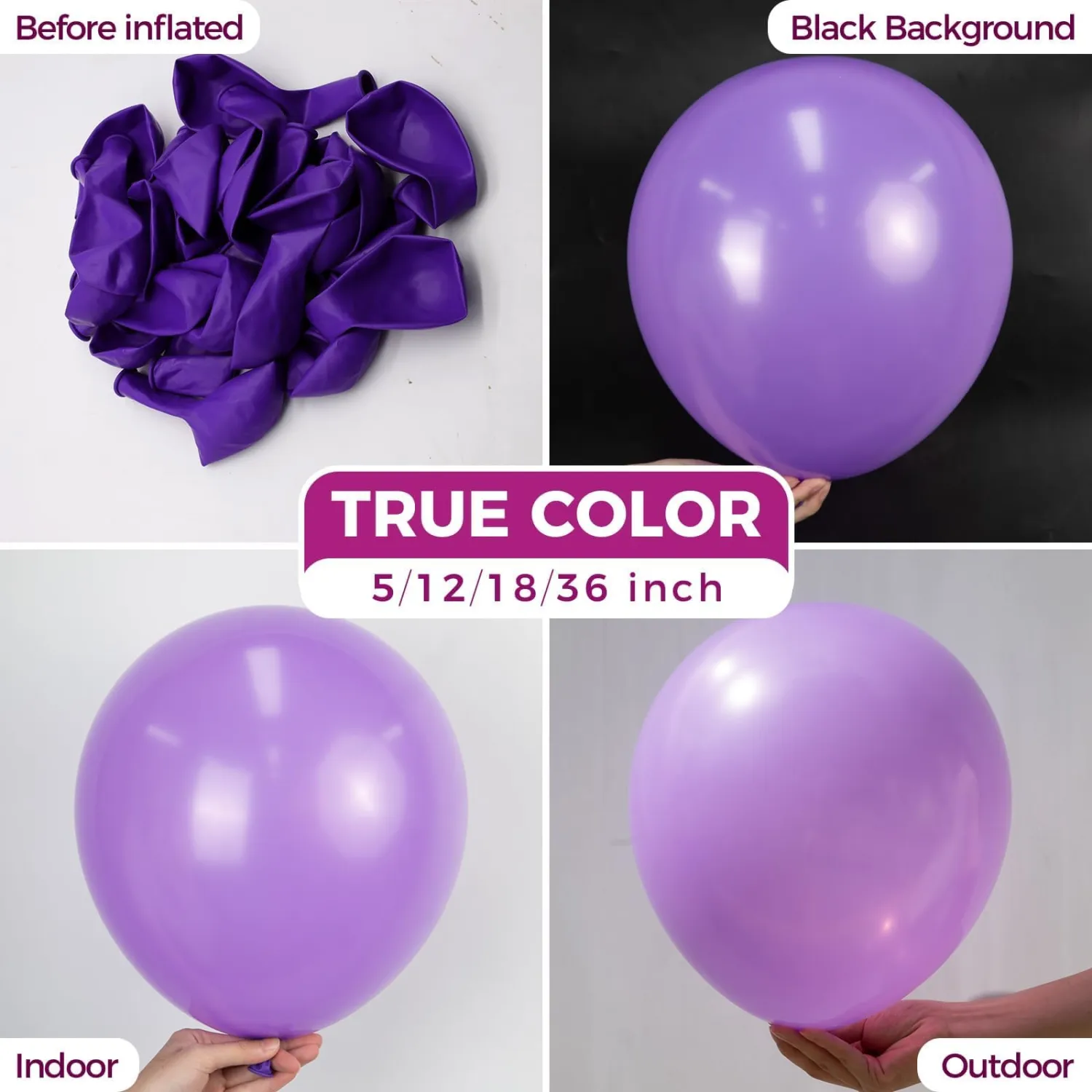 Purple Balloons Latex Round Helium Party Balloons 100 Pack 12 inch | Purple Balloons for Wedding Graduation Halloween Birthday Party Decorations