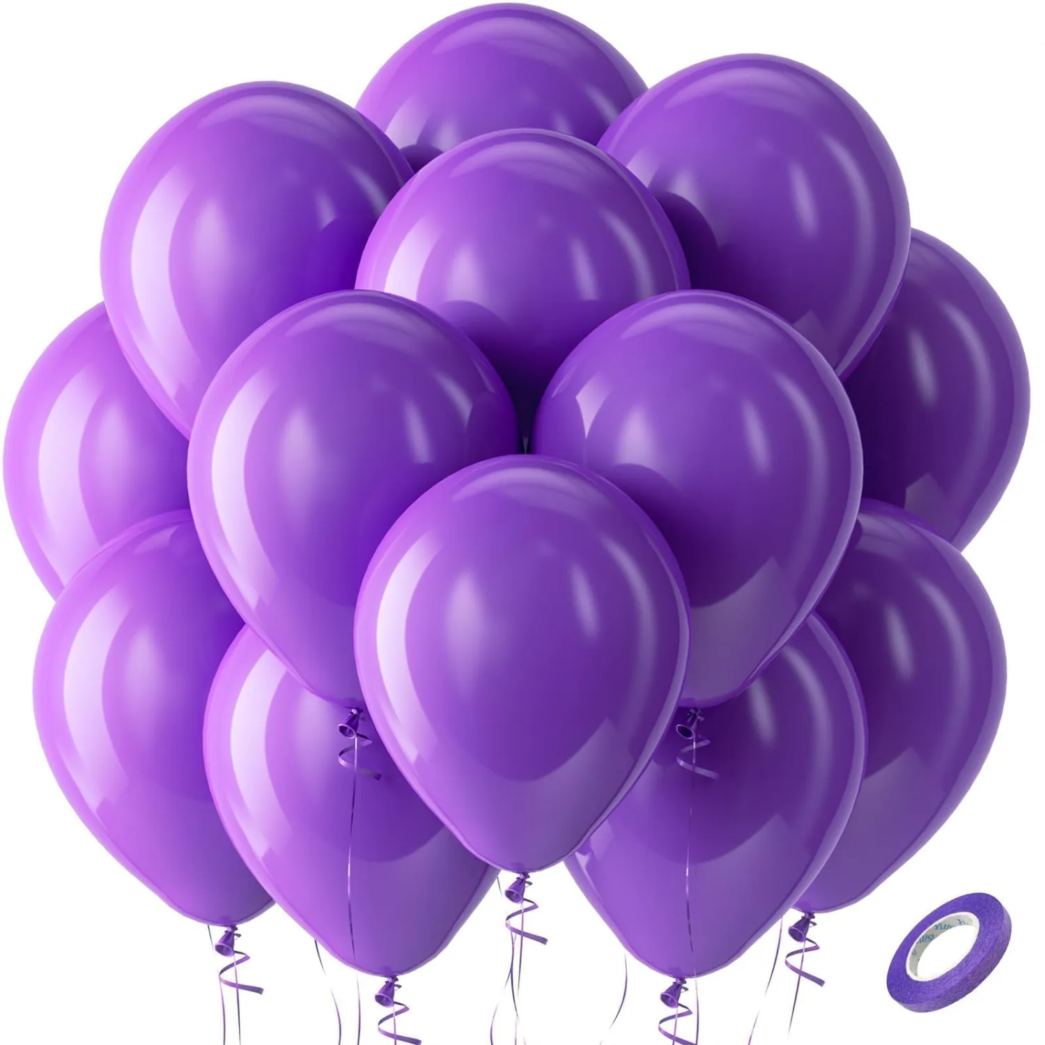 Purple Balloons Latex Round Helium Party Balloons 100 Pack 12 inch | Purple Balloons for Wedding Graduation Halloween Birthday Party Decorations