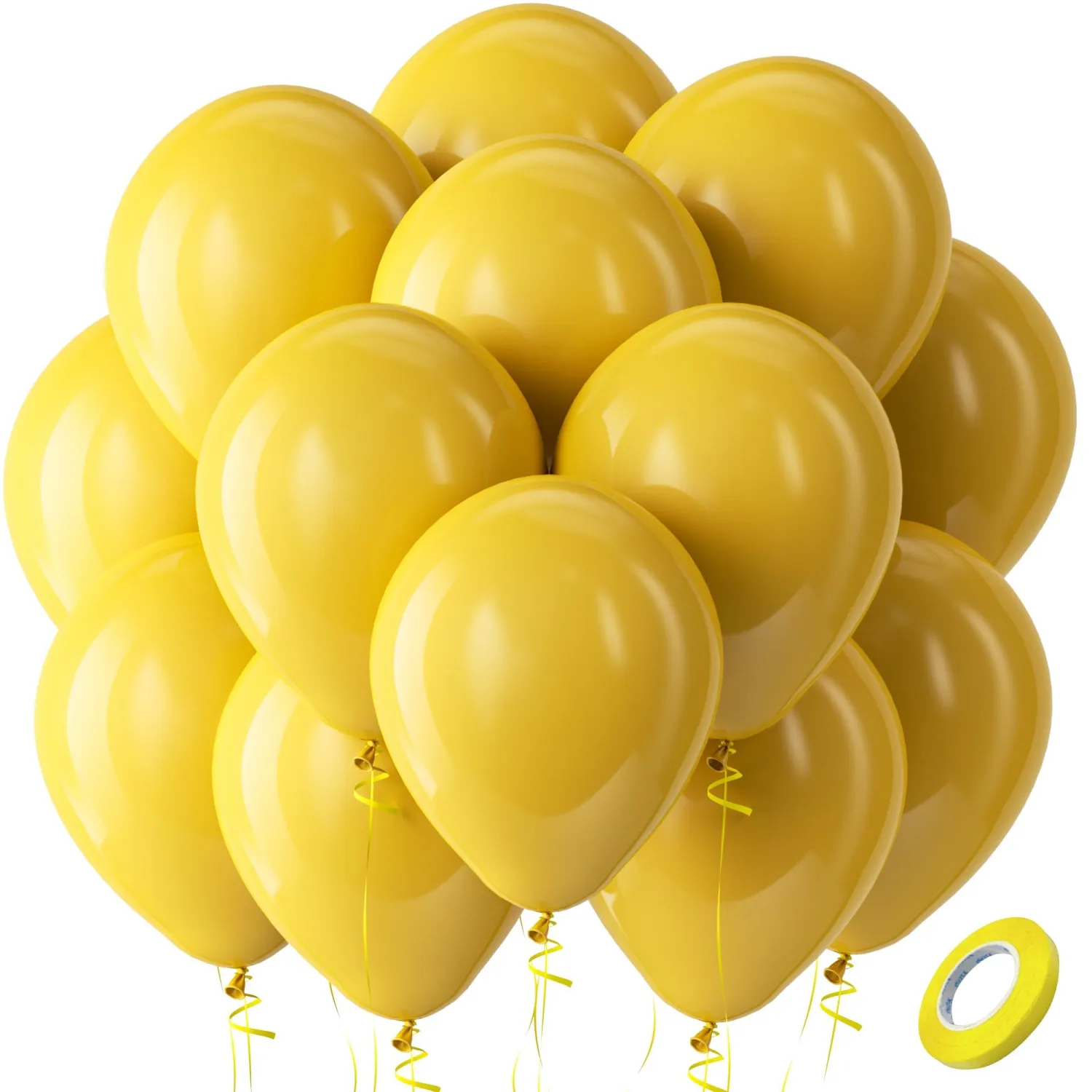 Mustard Yellow Latex Party Balloons 100 Pack 12 inch | Boho Fall Netural Balloons for Graduation Sunflower Thanksgiving Little Cutie Party Decorations
