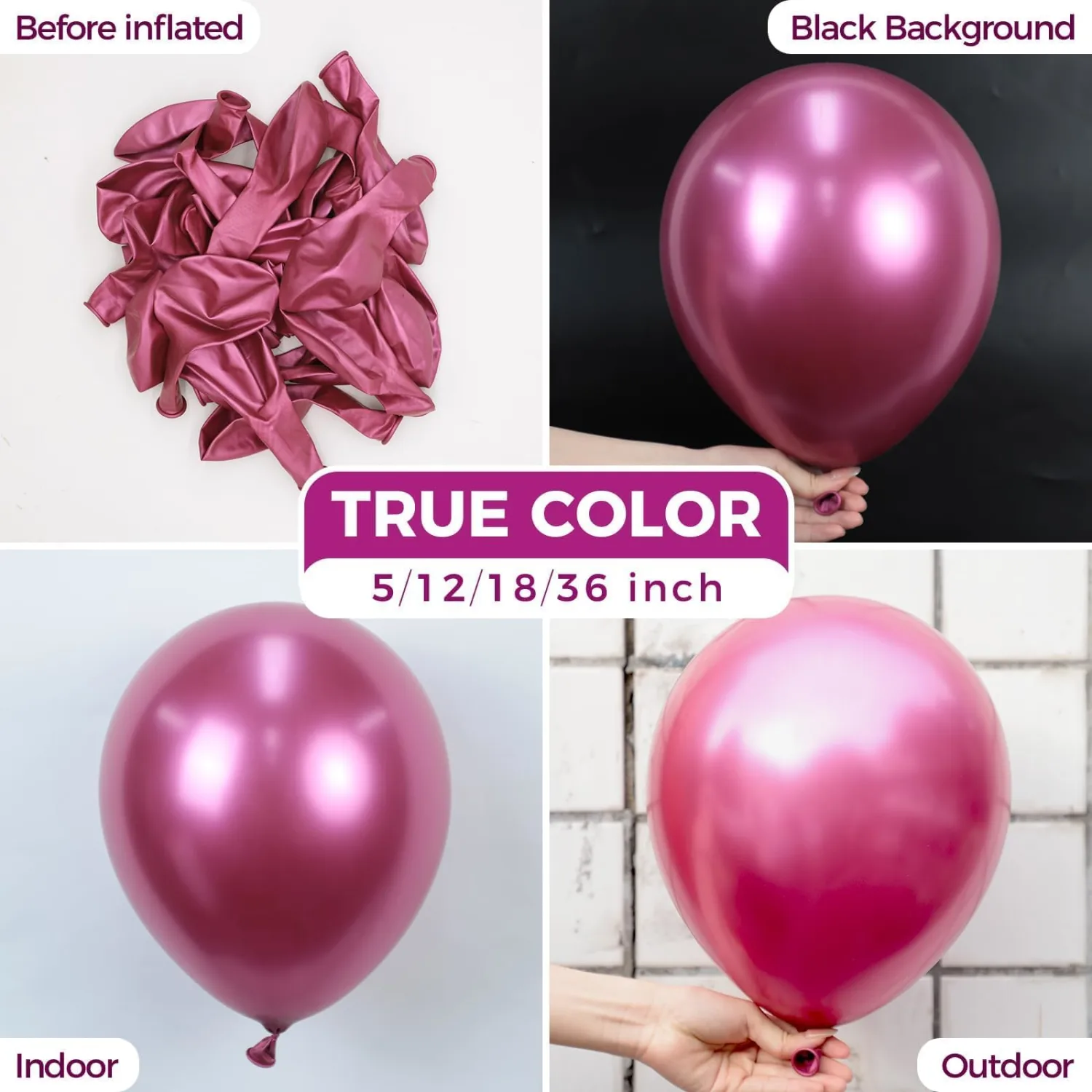 Metallic Hot Pink Latex Party Balloons 150 Pack 5 inch | Metallic Pink Magenta Fushsia Balloons for Bachelorette Gender Reveal Birthday Wedding Anniversary Party Decorations