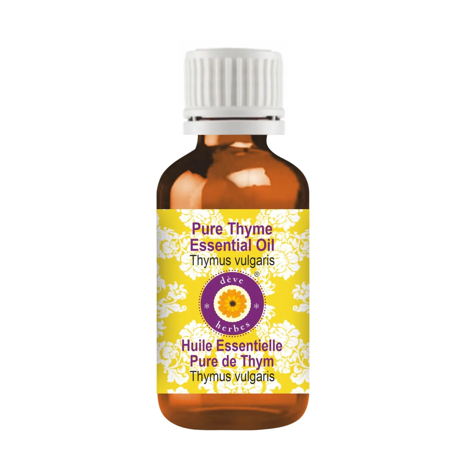 Deve Herbes Pure Thyme Essential Oil (Thymus vulgaris) Steam Distilled 5ml (0.16 oz)