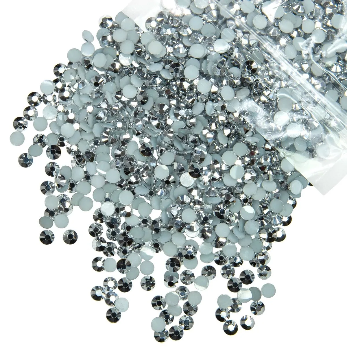 qiipii 3000PCS 4mm Silver Resin Rhinestones for Crafting Flatback Mine Silver Stones Bulk SS16 No-Hotfix Diamonds Crystals Gems Charms for Nails Face Eyes Makeup Body Tumblers Bottles DIY Crafts Shoes