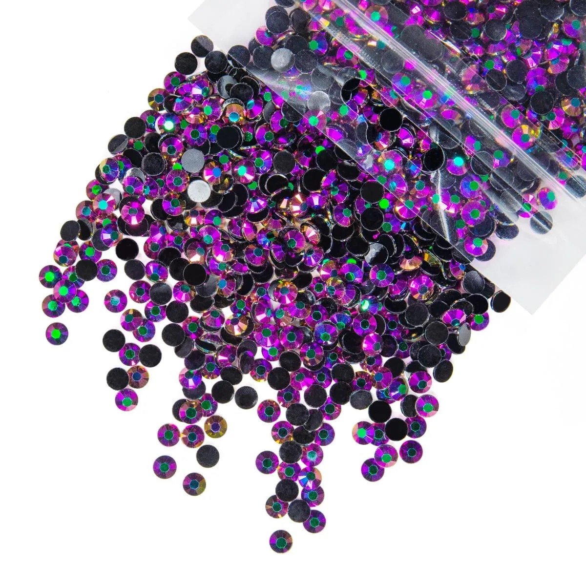 qiipii 3000PCS 4mm Vibrant Purple AB Resin Rhinestones for Crafting Colorful Purple Flatback Jelly Stones Bulk SS16 Diamonds Gems Charms for Nails Face Eyes Makeup Tumblers Bottles DIY Crafts Shoes