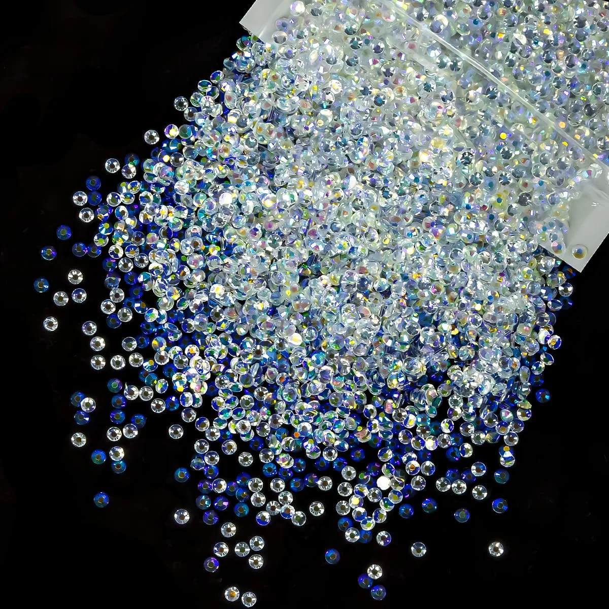 qiipii 5300PCS 3mm Clear White AB Resin Rhinestones for Bedazzling Crafting SS10 Flatback Jelly Stones Bulk Transparent AB Diamonds Gems for Nails Face Eye Makeup Tumblers Bottles Crafts Shoes Phones