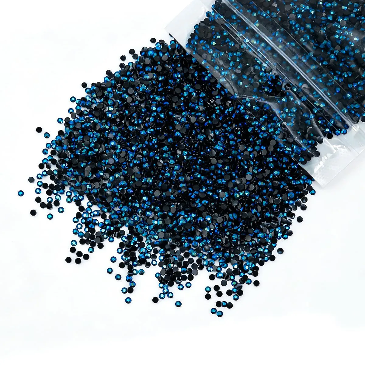 qiipii 10000PCS 2mm Ink Blue Resin Rhinestones for Crafting SS6 Navy Blue Flatback Jelly Resin Stones Bulk Non-Hotfix Diamonds Gems for Nails Face Eyes Makeup Tumblers Bottles DIY Crafts Decor Clothes