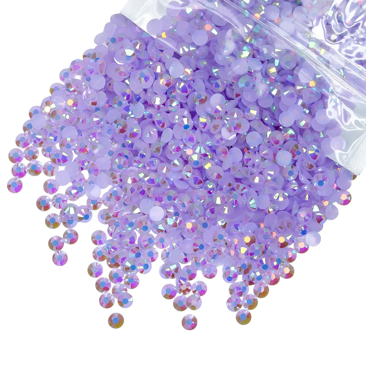 qiipii 1550PCS 5mm Purple AB Resin Rhinestones Light Purple AB Flatback Jelly Resin Stones Bulk SS20 Non-Hotfix Diamonds Gems Charms for Nails Face Eyes Makeup Mugs Tumblers Bottles DIY Crafts Decor