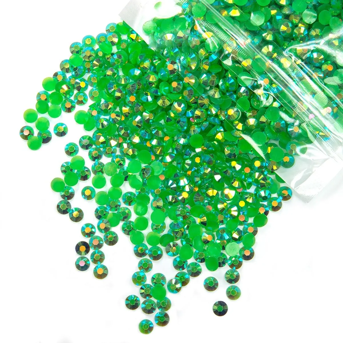 qiipii 620PCS 6mm Emerald Green AB Resin Rhinestones for Crafting Dark Green AB Flatback Jelly Resin Stones Bulk SS30 Diamonds Gems for Nails Face Eyes Makeup Tumblers Bottles DIY Crafts Shoes Clothes