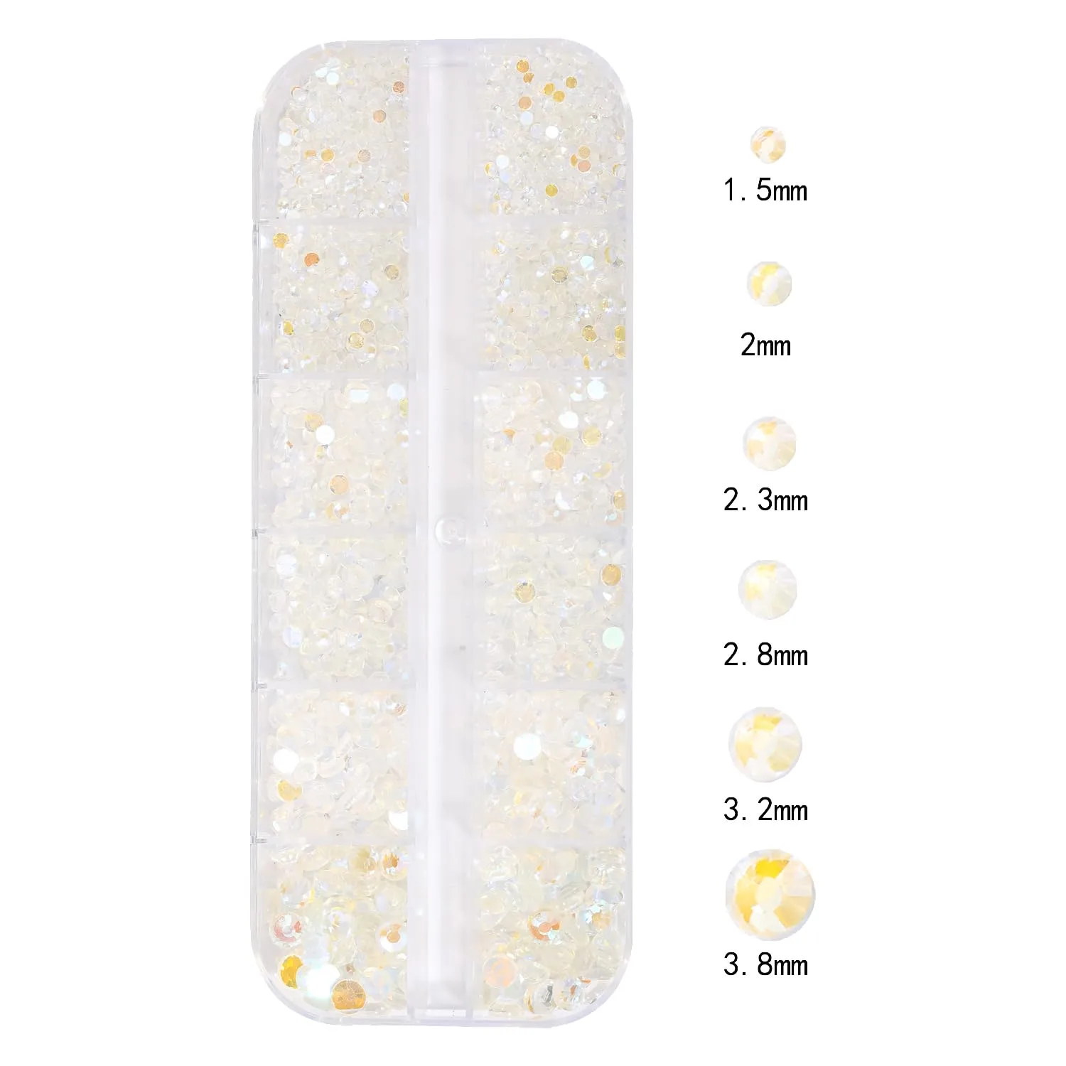 Nail Rhinestones - 3D Multi Shape Size Crystal, Crystal Aurora Nail Gems, Flat Back, with Kit, for Nail Art, DIY Decorations