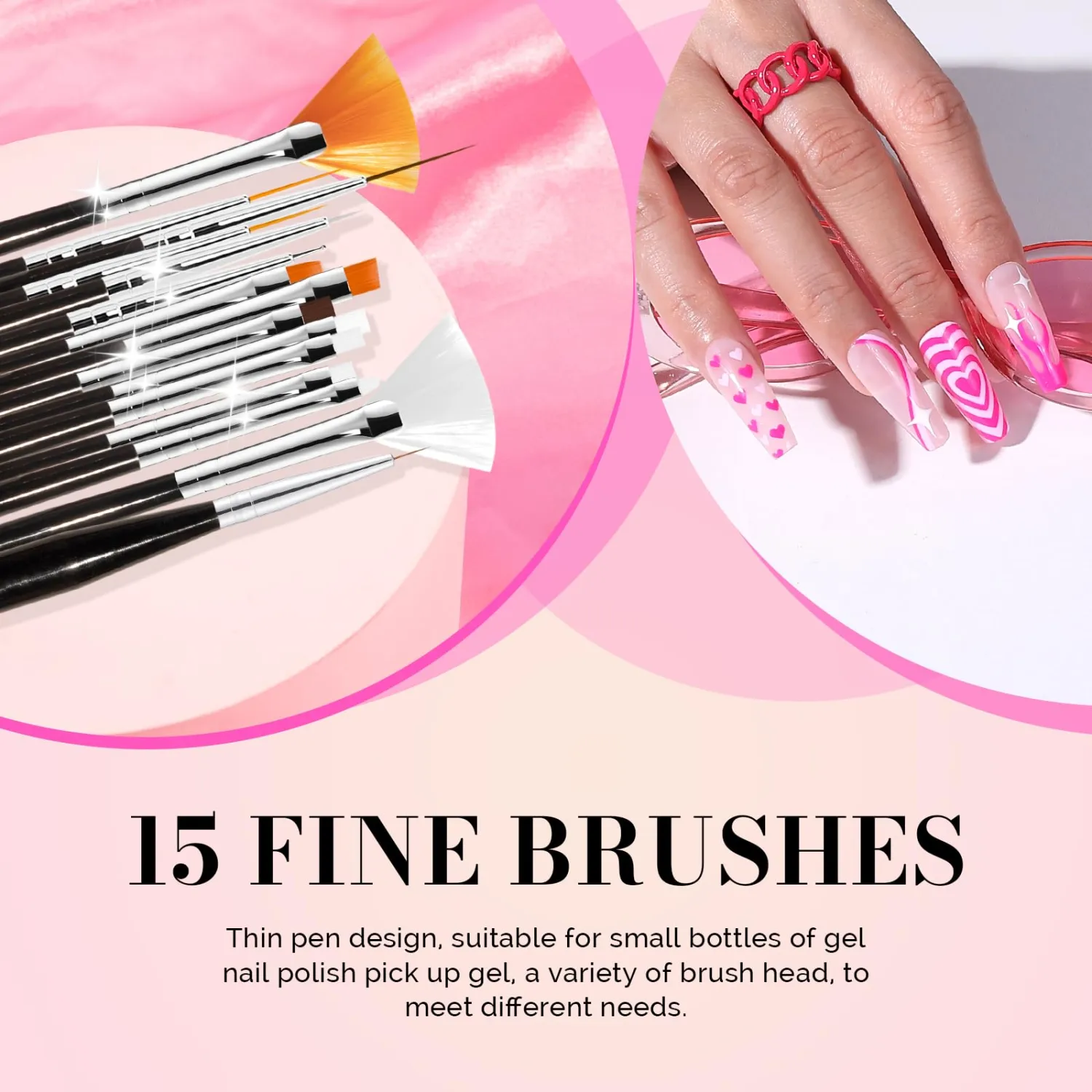 MelodySusie 31Pcs Nail Art Brushes Nail Art Tool Set | Nail Dotting Tools Striping Nail Art Brushes for Liner Brushes Nail Drawing Pen For Nail Design for Home and Salon Use