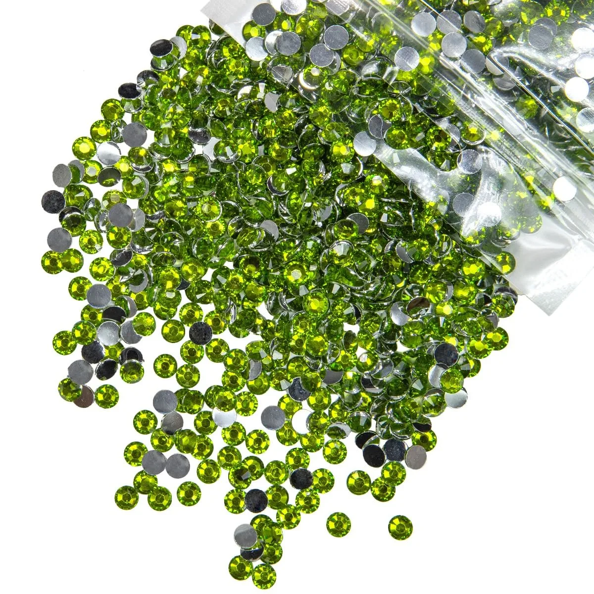 qiipii 1550PCS 5mm Olive Green Resin Crystal Rhinestones for Crafting Green Flatback Stones Bulk SS20 Non-Hotfix Diamonds Crystals Gems Charms for Nails Face Eyes Makeup Tumblers Bottles DIY Crafts