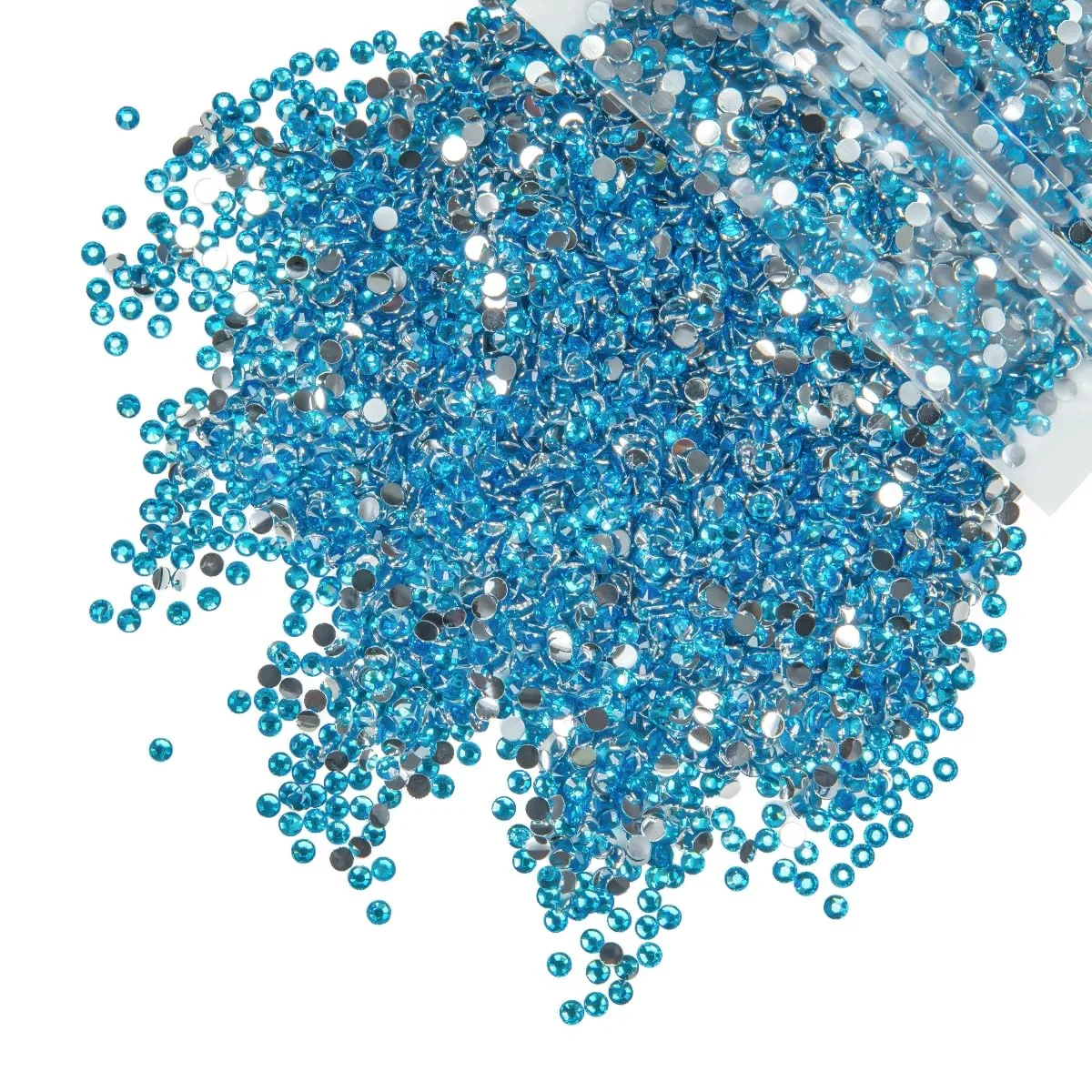 qiipii 1550PCS 5mm Crystal Classic Jean Blue Resin Rhinestones for Crafting SS20 Medium Blue Flatback Stones Bulk Diamonds Crystals Gems for Nails Face Eyes Makeup Tumblers Bottles DIY Crafts Shoes
