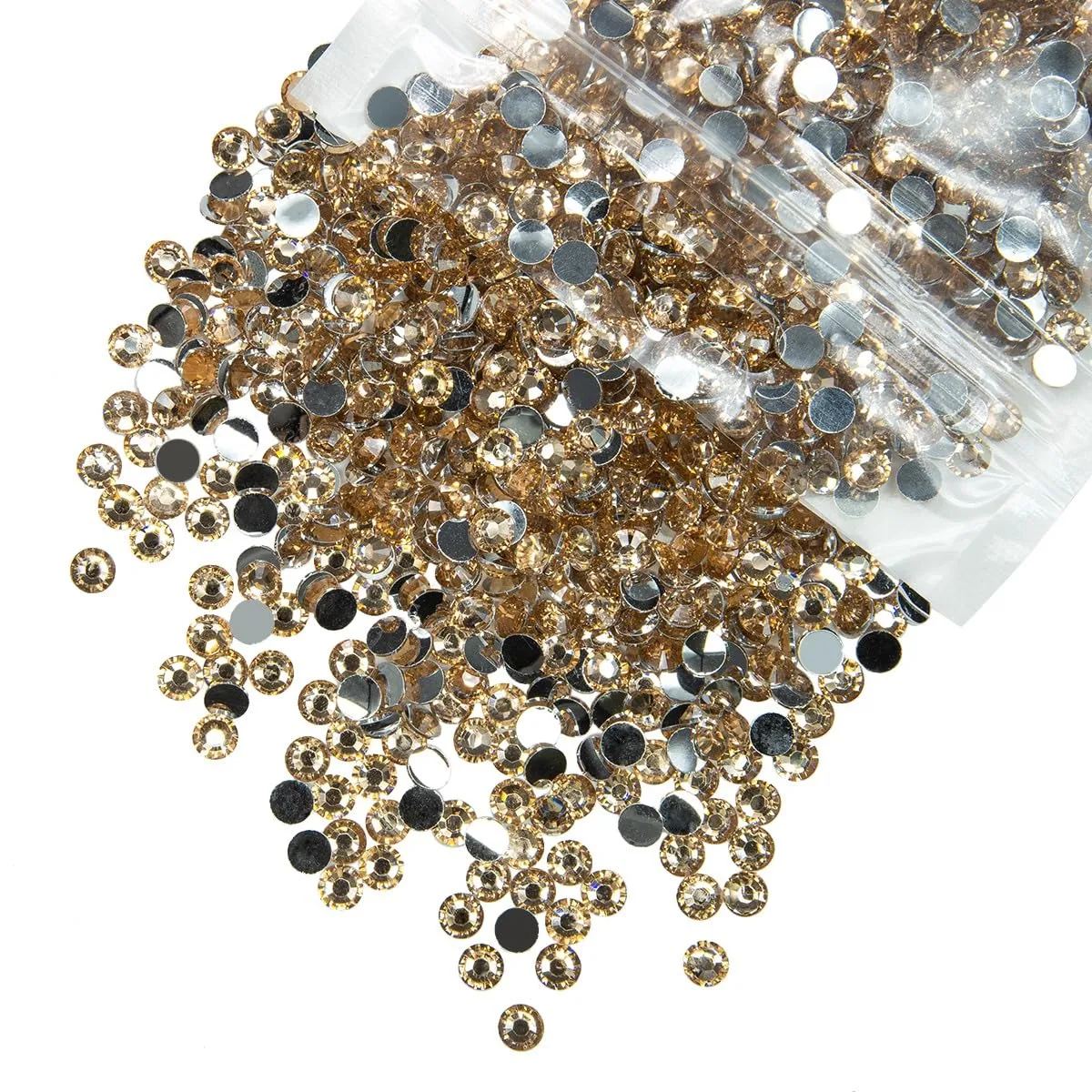 qiipii 3000PCS 4mm Champagne Gold Crystal Resin Rhinestones for Crafting Golden Flatback Rhinestones Bulk SS16 Non-Hotfix Stones Diamonds Crystals Gems for Face Eyes Makeup Tumblers Bottles DIY Crafts