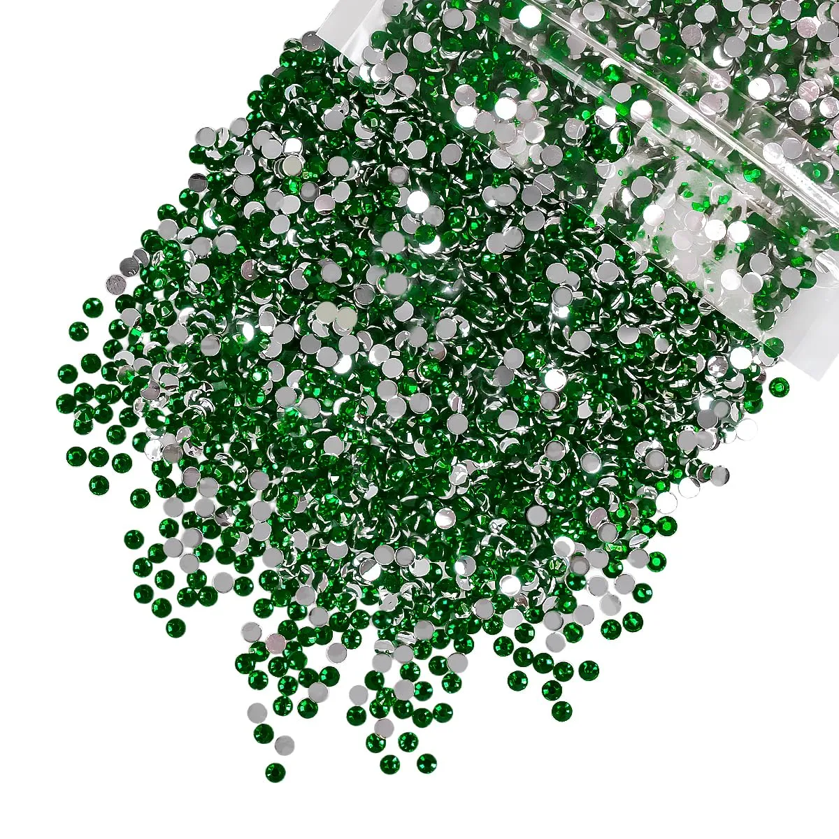qiipii 5300PCS 3mm Emerald Green Crystal Resin Rhinestones for Crafting Flatback Dark Green Stones Bulk SS10 Non-Hotfix Diamonds Crystals Gems Charms for Nails Face Eyes Makeup Mug Tumblers DIY Crafts