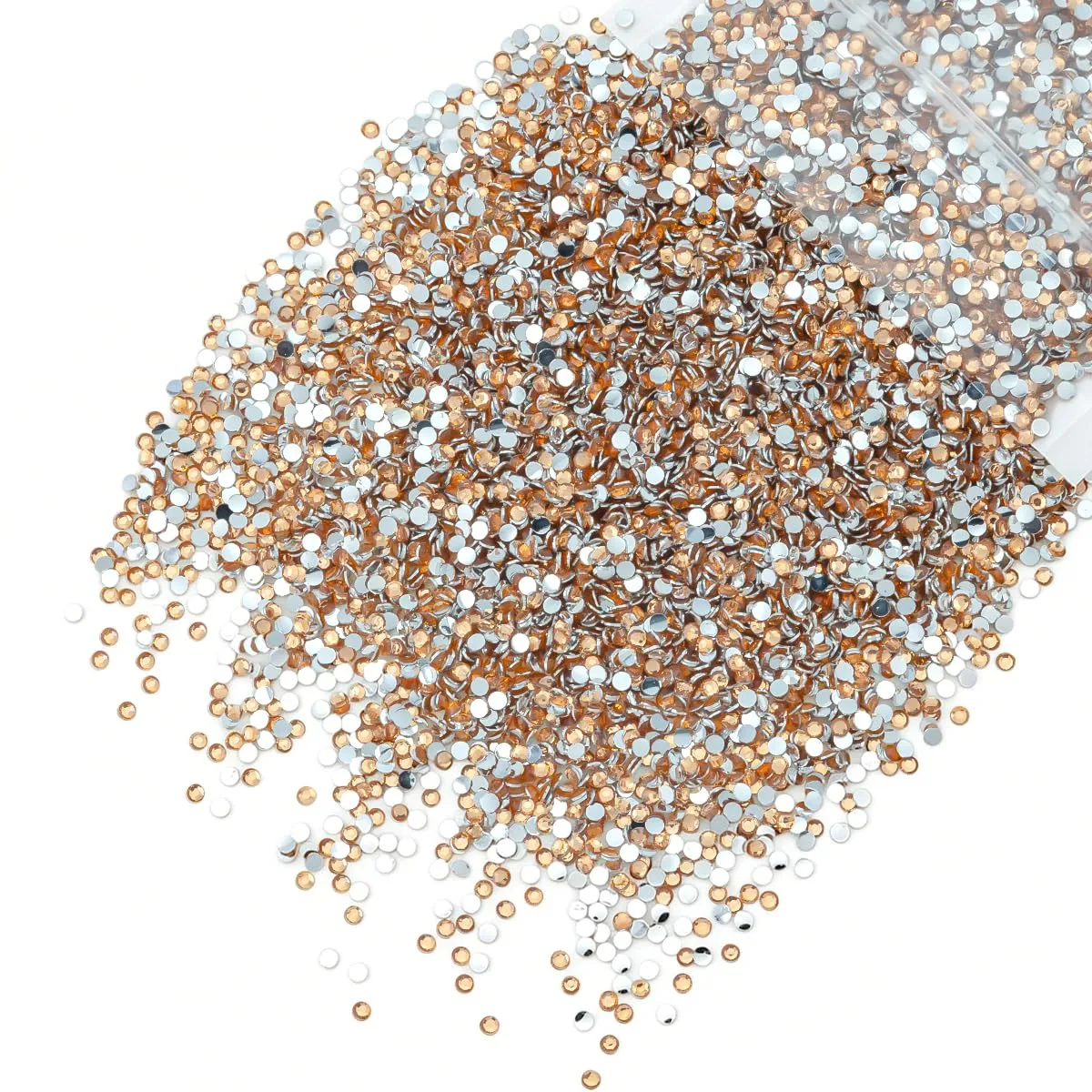 qiipii 5300PCS 3mm Caramel Golden Crystal Resin Rhinestones for Crafting SS10 Flatback Gold Stones Bulk Non-Hotfix Diamonds Crystals Gems for Nails Face Eyes Makeup Tumblers Bottles DIY Crafts Shoes