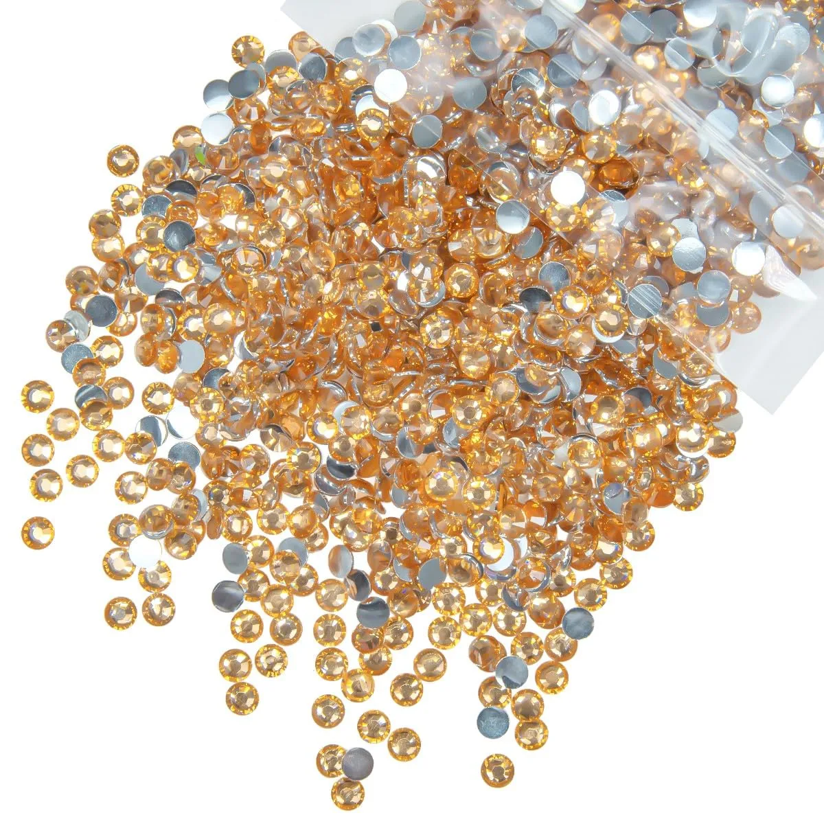 qiipii 620PCS 6mm Caramel Golden Resin Crystal Rhinestones for Crafting SS30 Flatback Rhinestones Bulk Non-Hotfix Stones Diamonds Crystals Gems for Face Eyes Makeup Mugs Tumblers Bottles DIY Crafts