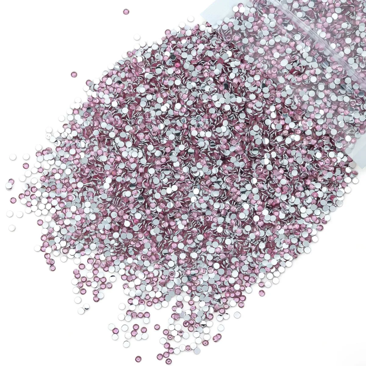 qiipii 5300PCS 3mm Crystal Pink Resin Rhinestones for Crafting Flatback Light Pink Stones SS10 Non-Hotfix Diamonds Crystals Gems Charms Supplies for Nails Face Eyes Makeup Tumblers Bottles DIY Crafts