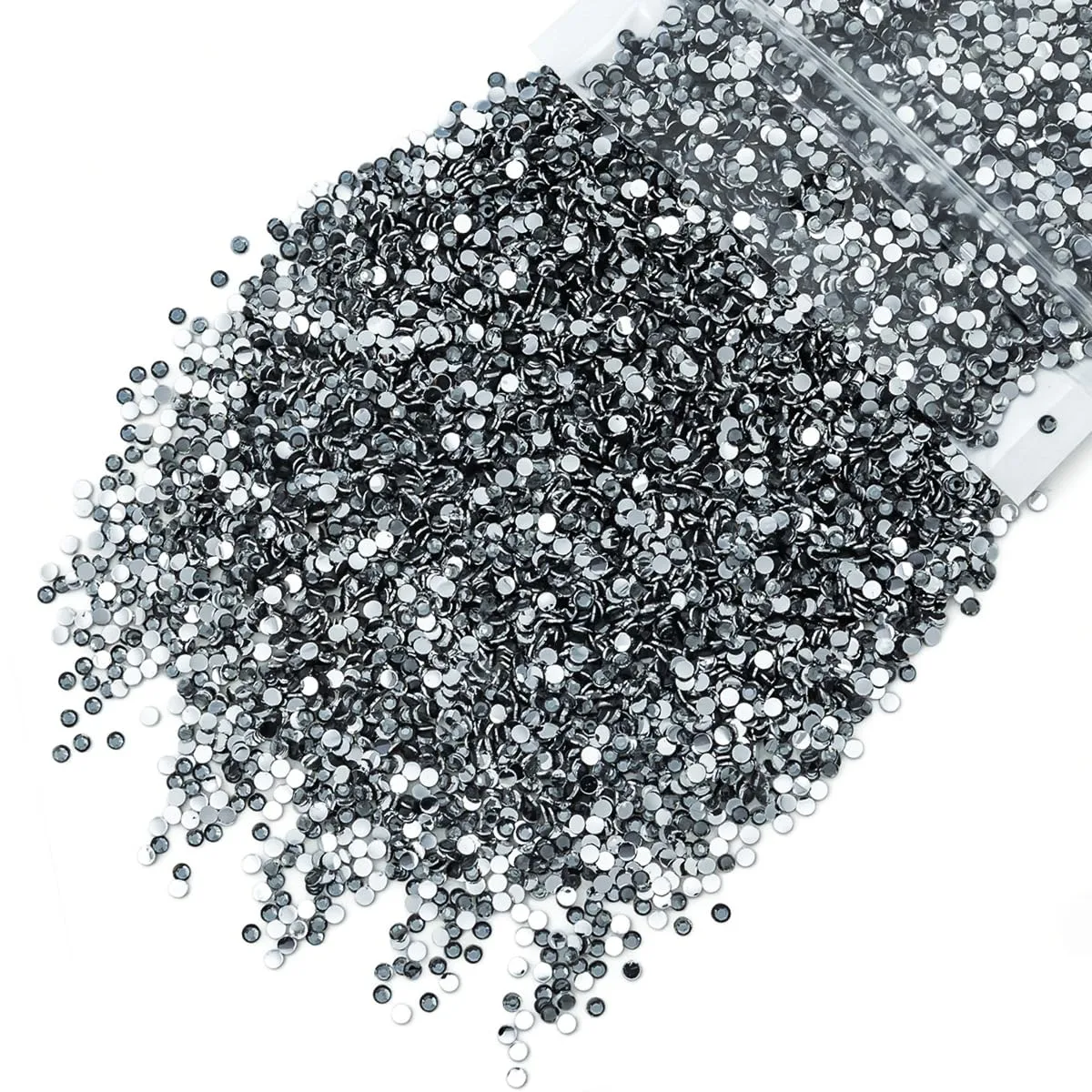 qiipii 5300PCS 3mm Dark Gray Resin Rhinestones for Crafting Flatback Deep Grey Stones Bulk SS10 Crystal Black Diamonds Crystals Gems Charms Supplies for Nails Face Eyes Makeup Tumblers DIY Crafts Shoe