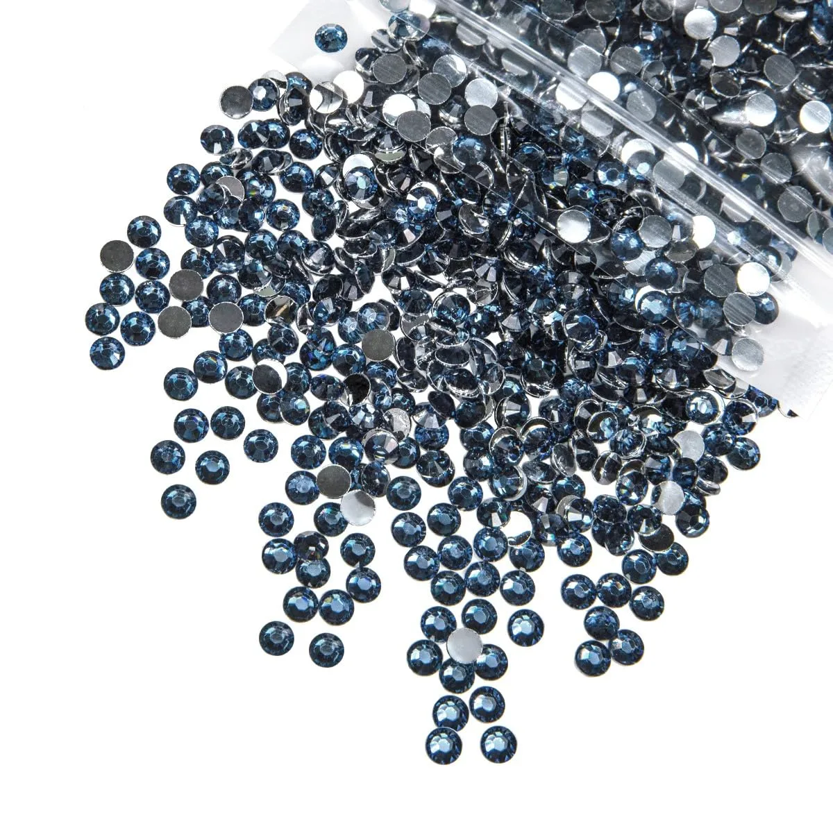 qiipii 1550PCS 5mm Crystal Ink Blue Resin Rhinestones for Crafting Montana Blue Flatback Stones Bulk SS20 Diamonds Crystals Gems Charms for Nails Face Eyes Makeup Mugs Tumblers DIY Crafts Decoration
