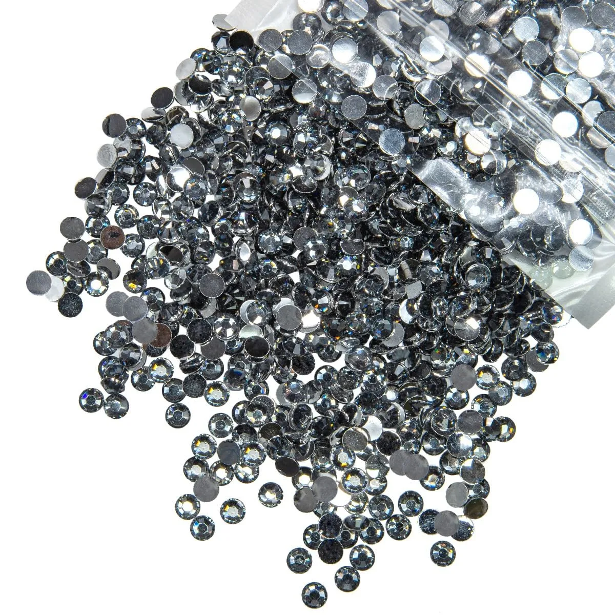 qiipii 3000PCS 4mm Dark Gray Resin Rhinestones for Crafting Deep Grey Flatback Stones Bulk SS16 Crystal Black Diamonds Crystals Gems Charms Supplies for Nails Face Makeup Tumblers Bottles DIY Crafts