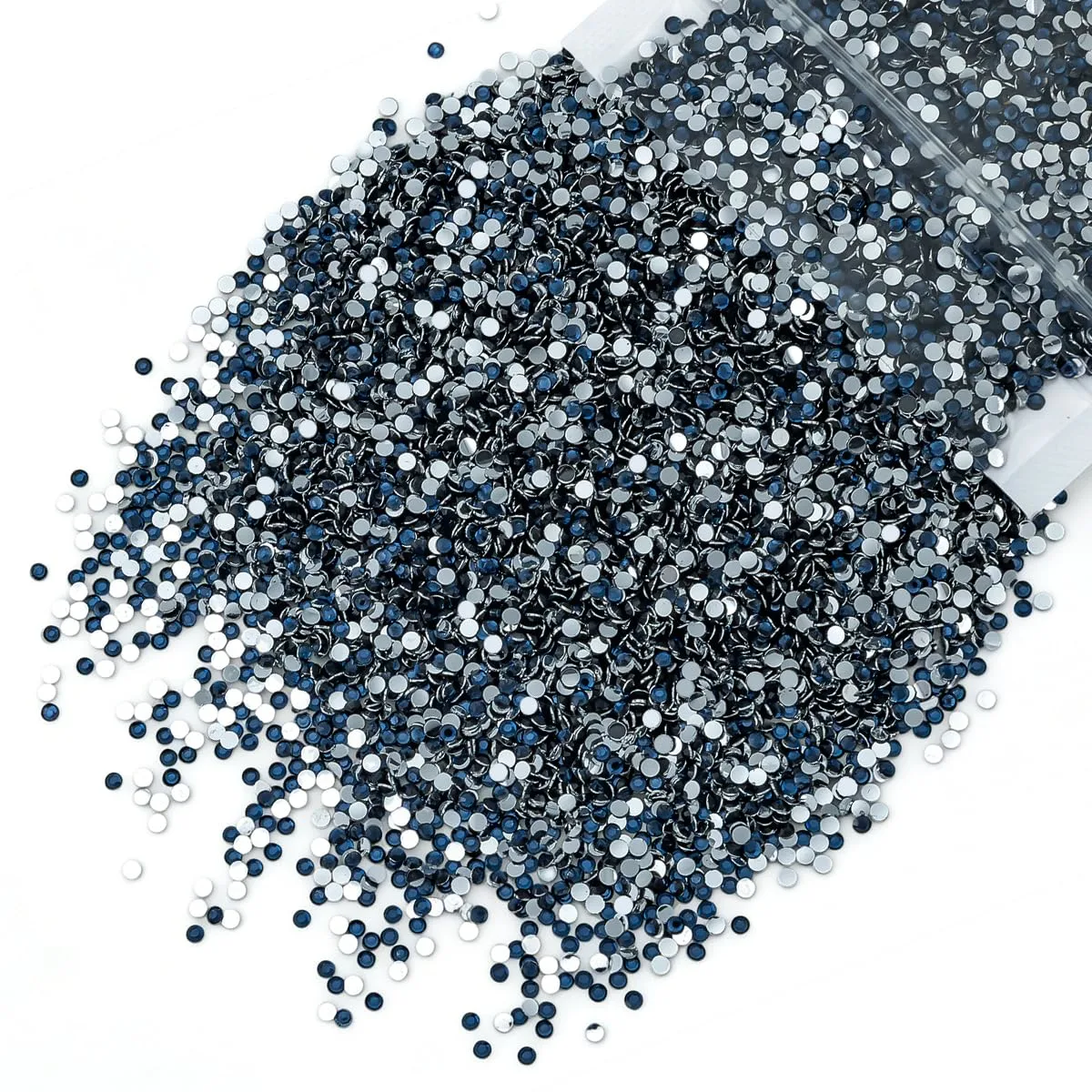 qiipii 10000PCS 2mm Crystal Ink Blue Resin Rhinestones for Crafting SS6 Flatback Navy Blue Stones Bulk Diamonds Crystals Gems Charms for Nails Face Eyes Makeup Mugs Tumblers Bottles DIY Crafts Clothes