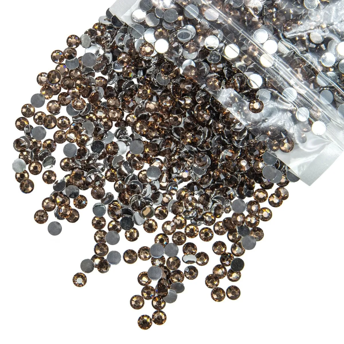 qiipii 1550PCS 5mm Brown Crystal Resin Rhinestones for Crafting Brown Dark Coffee Flatback Stones Bulk SS20 Non-Hotfix Diamonds Crystals Gems for Nails Face Eyes Makeup Mug Tumblers Bottles DIY Crafts