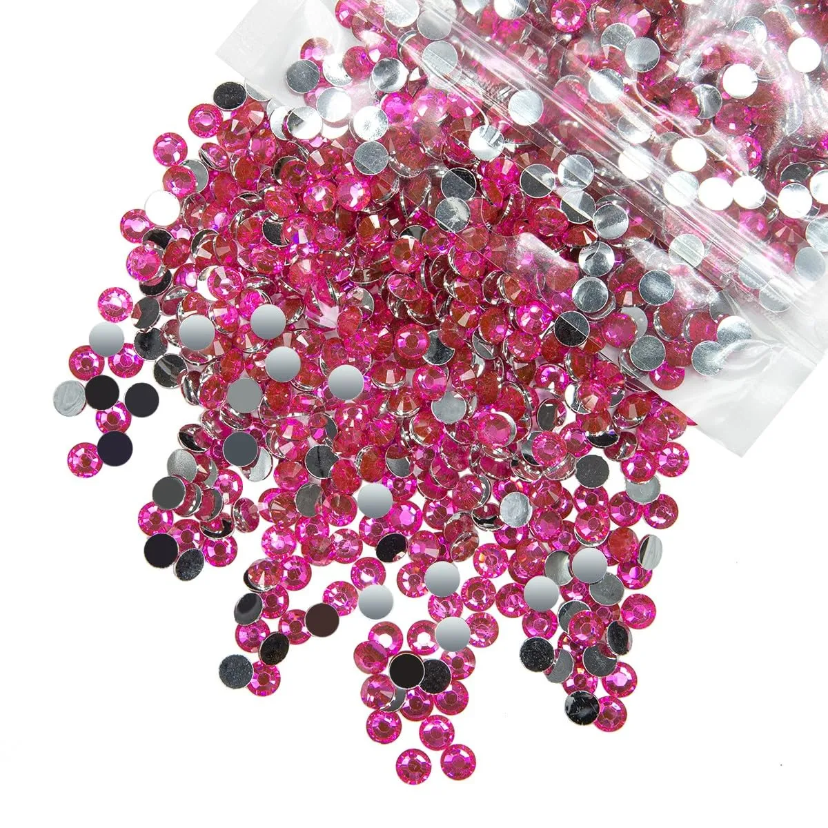 qiipii 3000PCS 4mm Crystal Hot Pink Resin Rhinestones for Crafting Light Rose Red Flatback Stones Bulk SS16 Non-Hotfix Diamonds Crystals Gems Charms for Nails Face Eyes Makeup Mugs Tumblers DIY Crafts