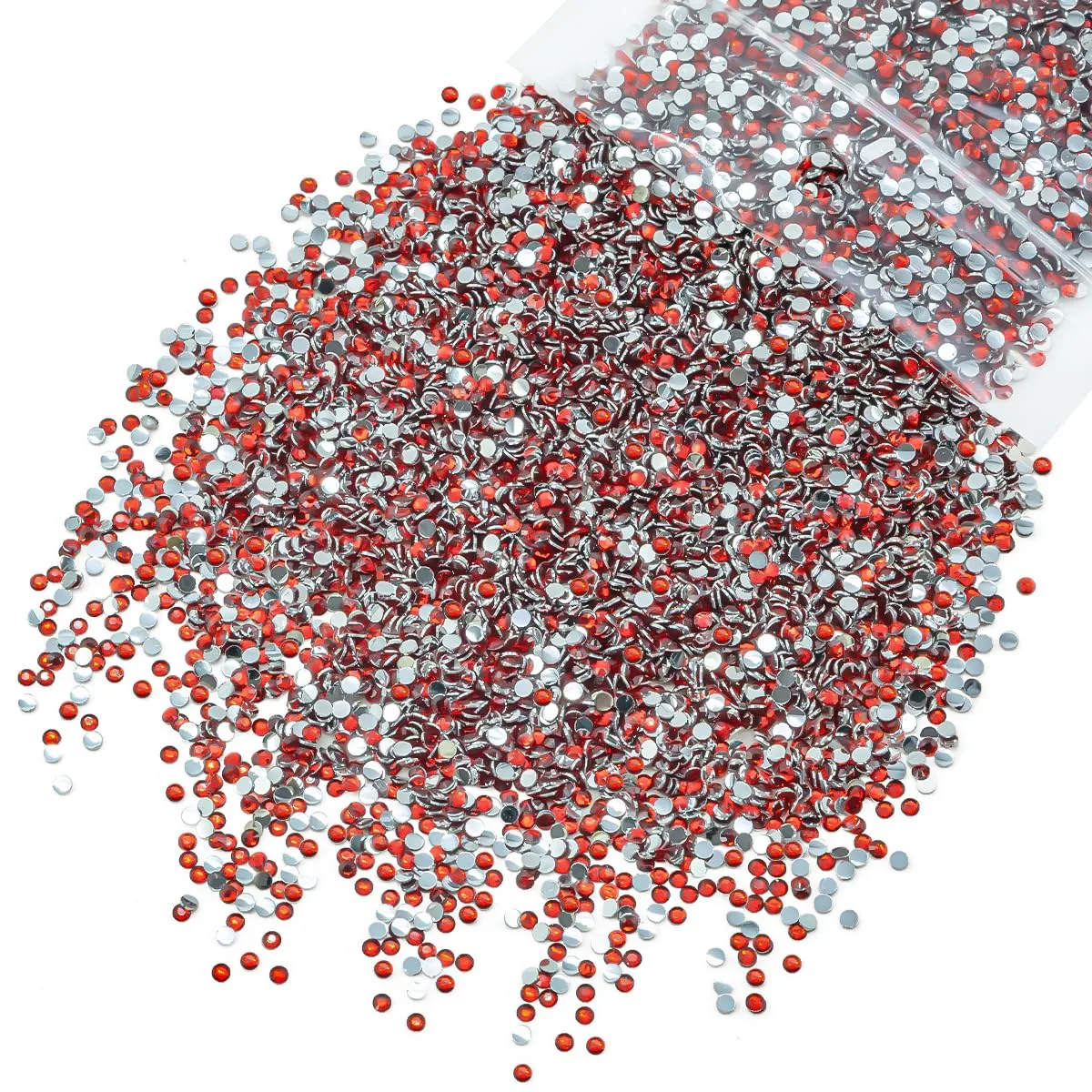 qiipii 10000PCS 2mm Crystal Siam Red Resin Rhinestones for Crafting Small Flatback Ruby Red Stones Bulk SS6 Diamonds Crystals Gems Charms for Nails Face Makeup Tumblers Crafts Bottles Clothes Shoes