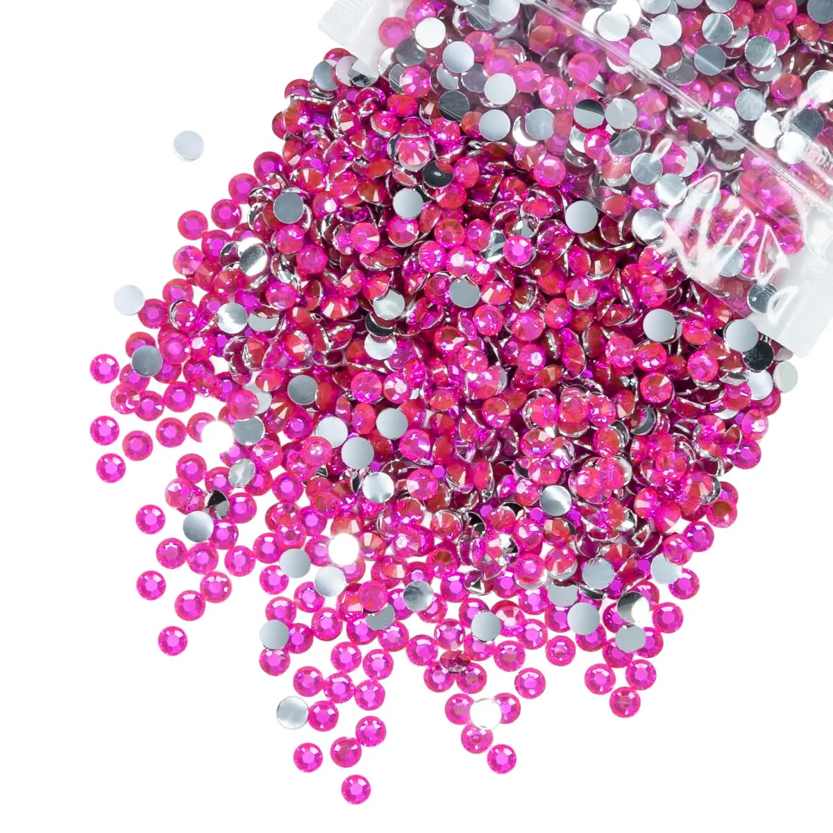 qiipii 1550PCS 5mm Hot Pink Resin Rhinestones for Bedazzling Crafting Rose Red Flatback Stones Bulk SS20 Diamonds Crystals Gems Charms for Nails Face Eyes Makeup Beauty Tumblers Bottles DIY Crafts