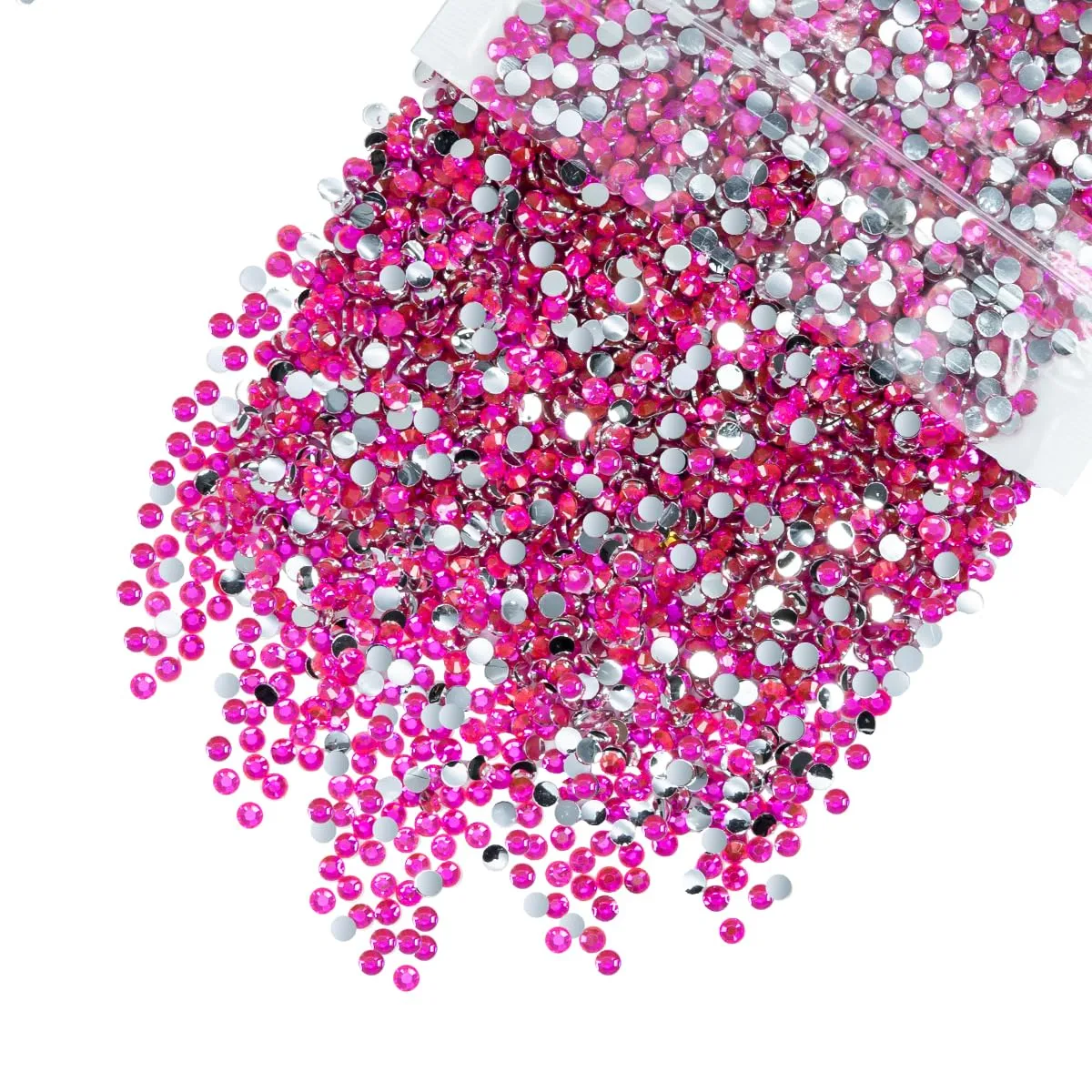 qiipii 5300PCS 3mm Hot Pink Resin Rhinestones for Bedazzling Crafting Flatback Rose Red Stones Bulk SS10 Diamonds Crystals Gems Charms for Nails Face Eyes Makeup Beauty Tumblers Bottles DIY Crafts