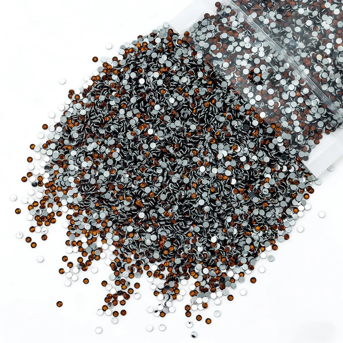 qiipii 10000PCS 2mm Dark Brown Crystal Resin Rhinestones for Crafting Flatback Chocolate Stones Bulk SS6 Dark Coffee Diamonds Crystals Gems Charms for Nails Face Eyes Makeup Tumblers DIY Crafts Shoes