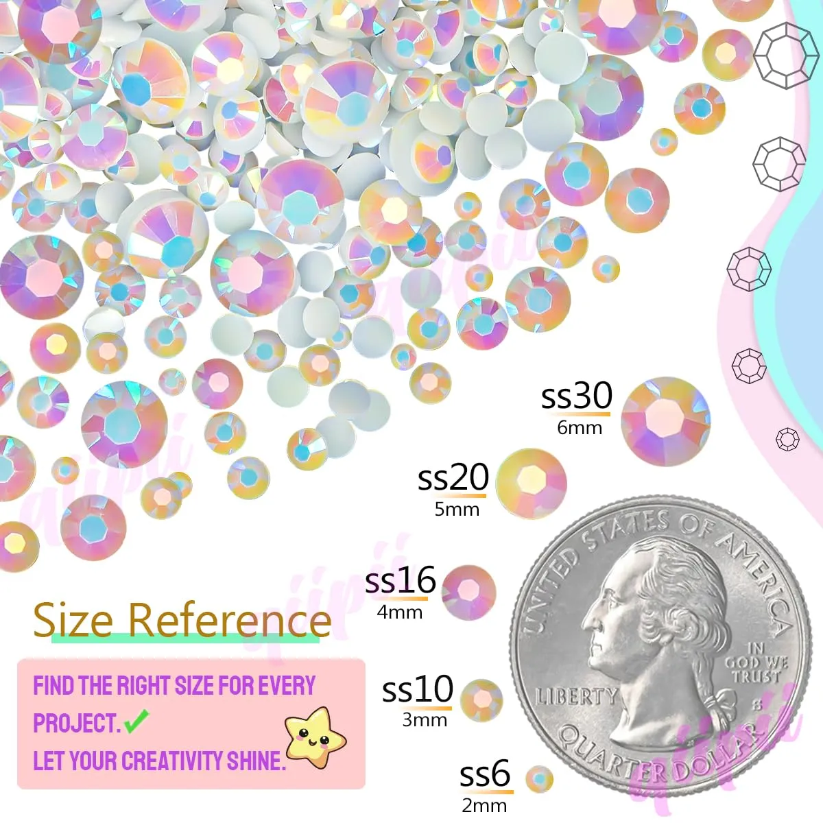 qiipii 620PCS 6mm Orange Resin Crystal Rhinestones for Crafting Bright Orange Flatback Stones Bulk SS30 Non-Hotfix Diamonds Crystals Gems Charms Supplies for Nails Face Eyes Makeup Tumblers DIY Crafts